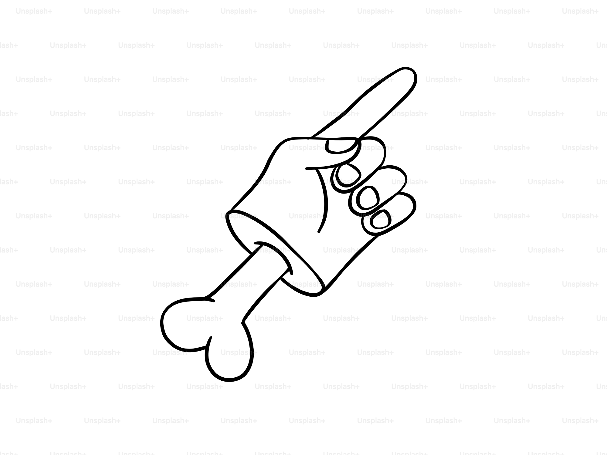 Cartoon-Hand mit herausragendem Knochen