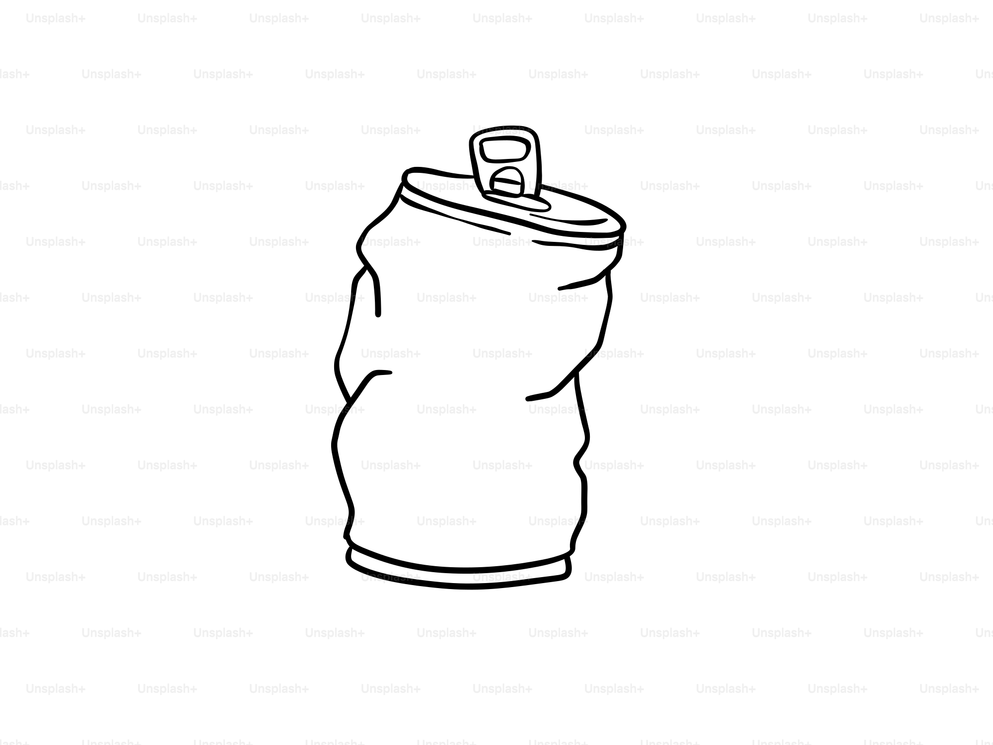 A crushed aluminum can with a pull tab.