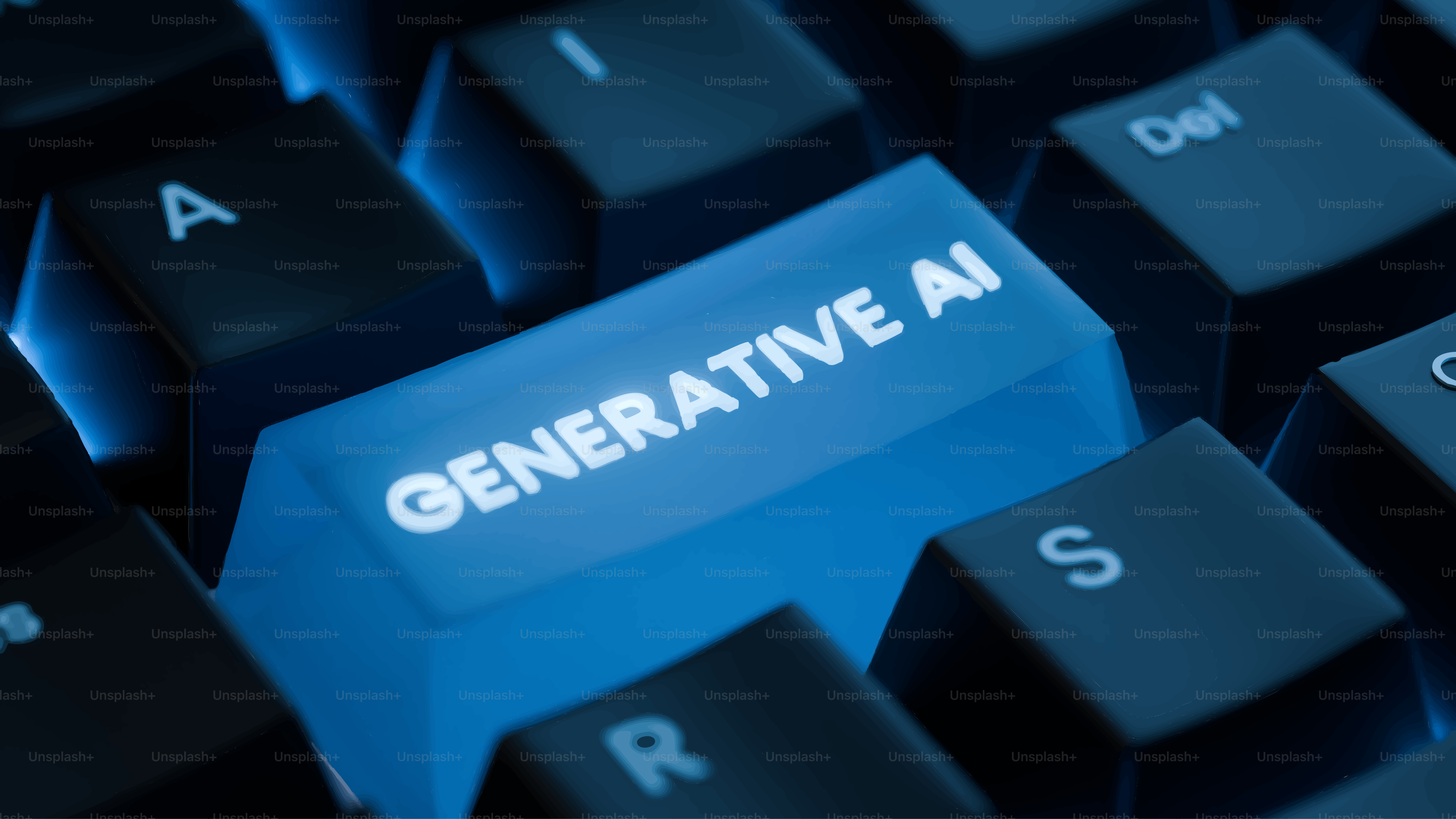 Generative ai key on a computer keyboard