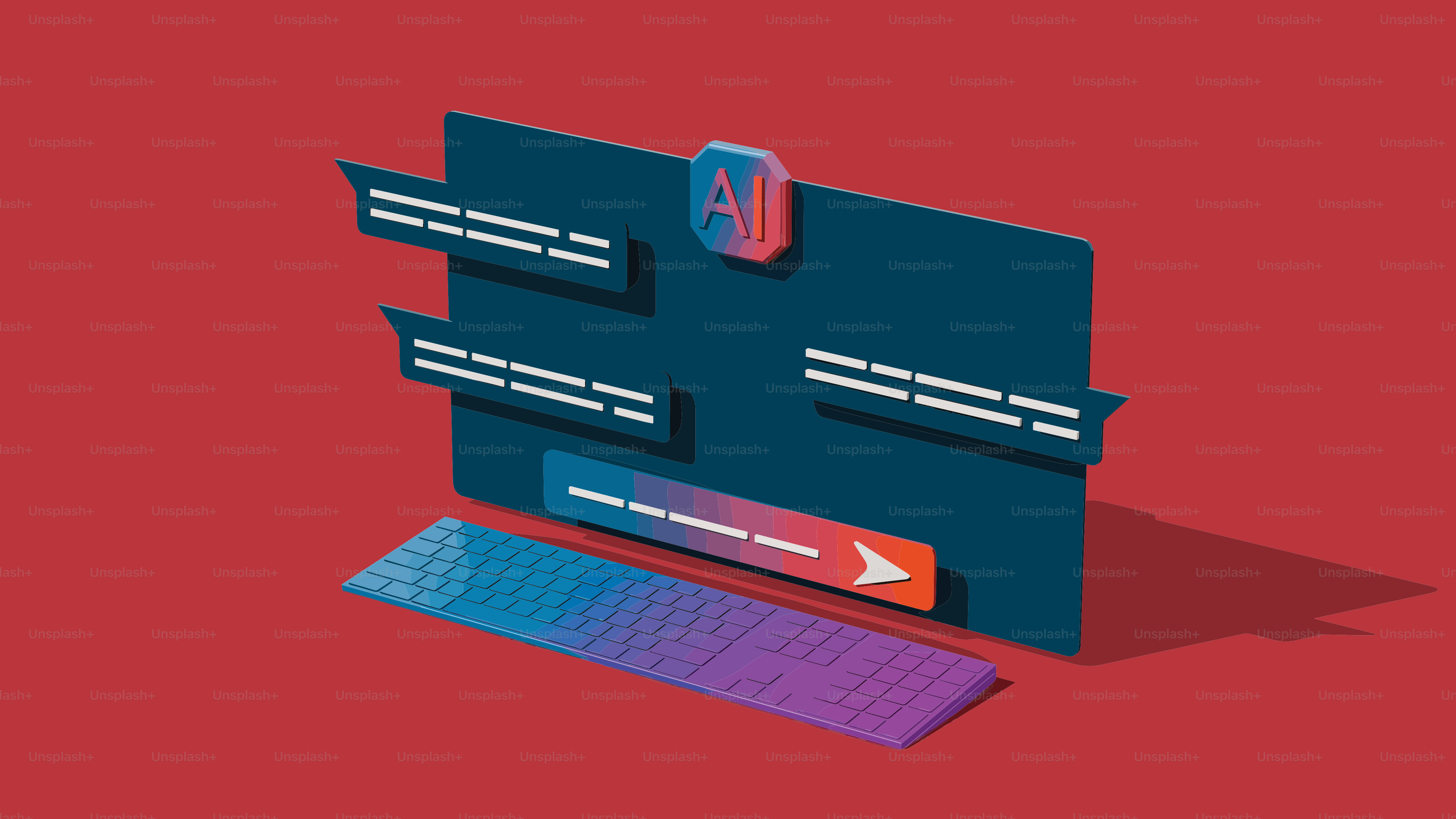 Ai interface with chat bubbles and progress bar