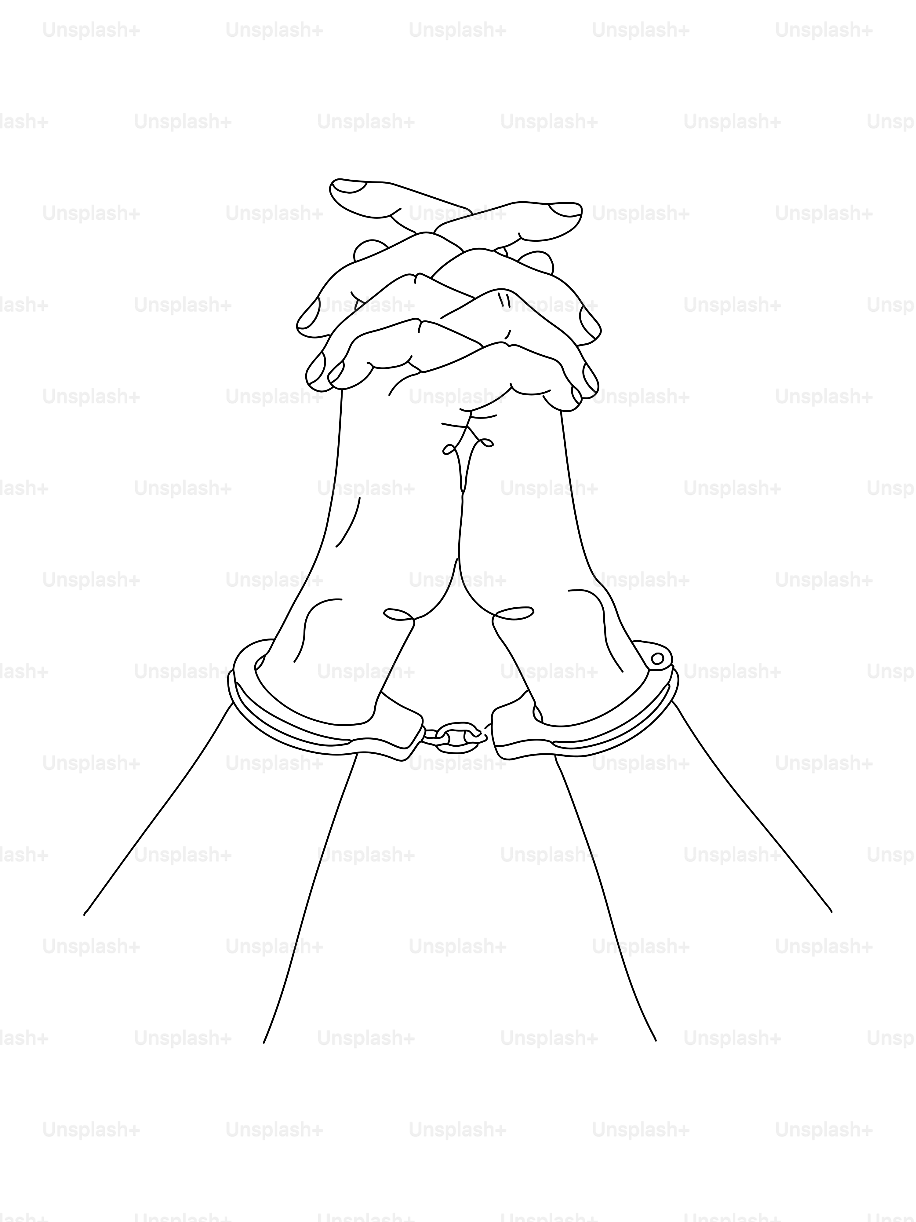 Hands clasped together in handcuffs