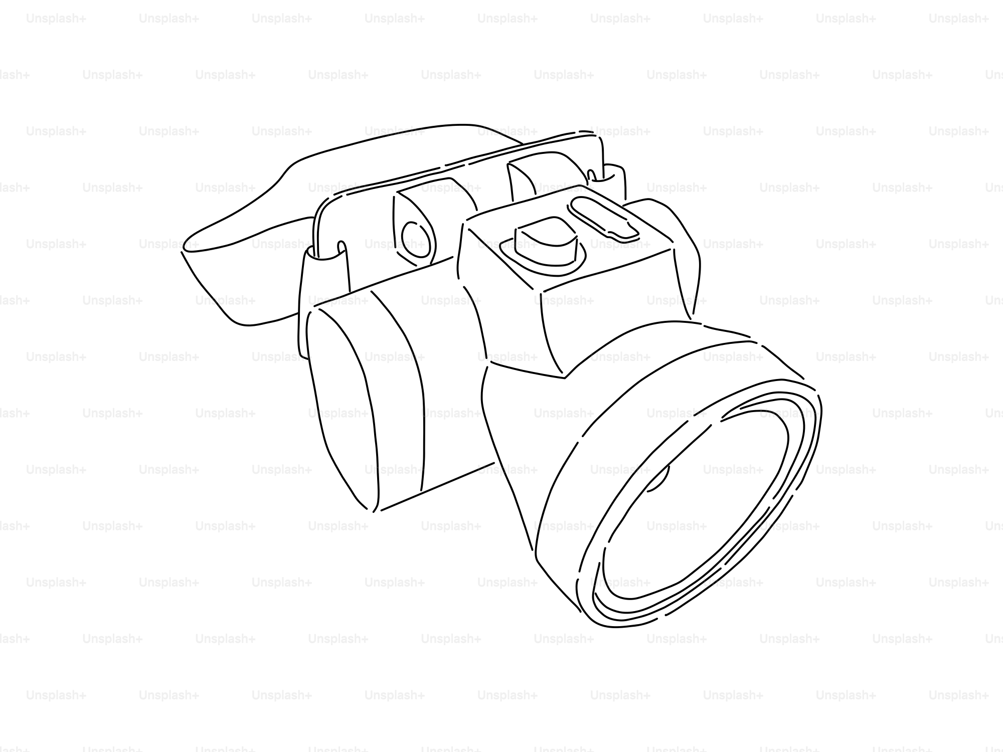 Line drawing of a vintage camera