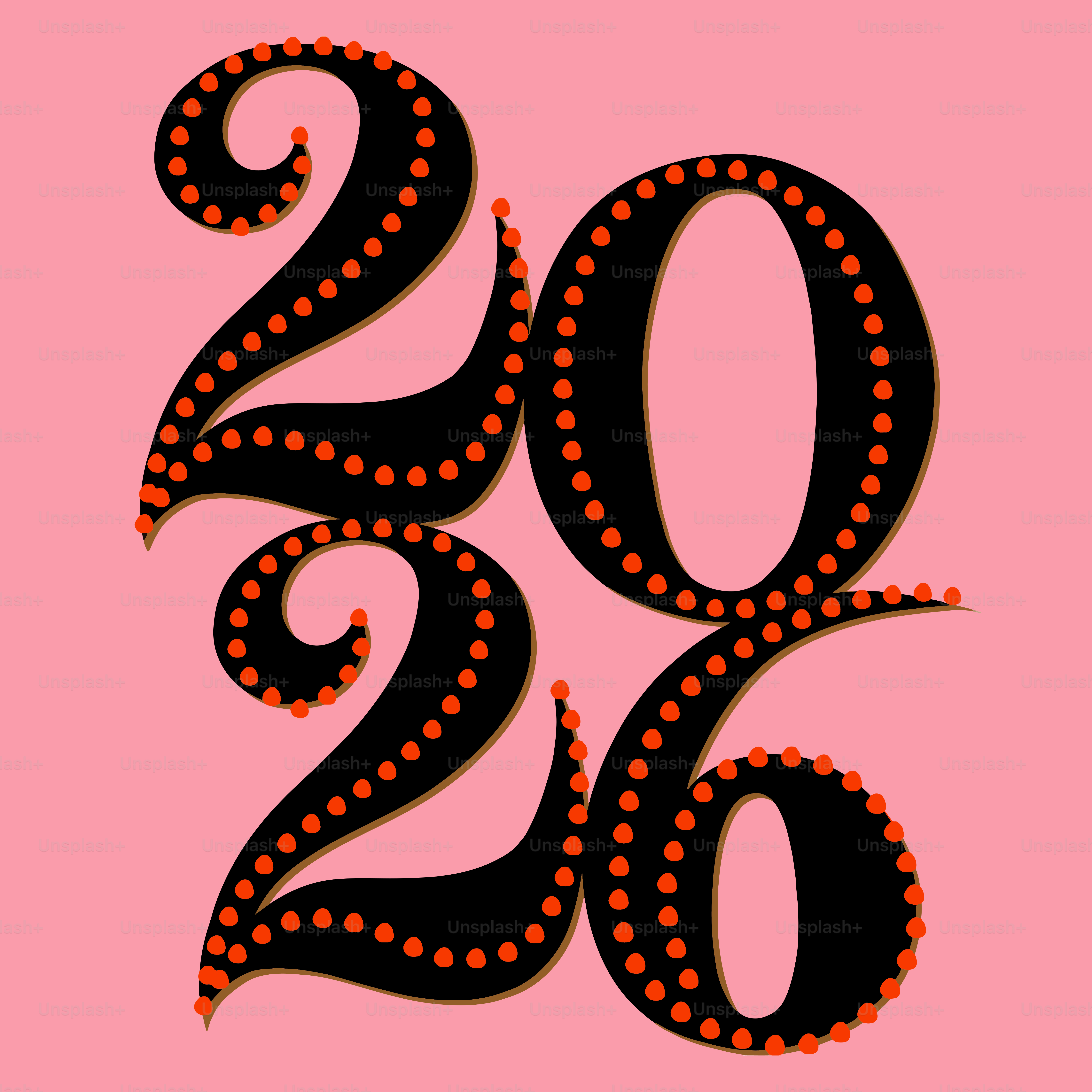 ピンク背景に装飾的な2026年モデル