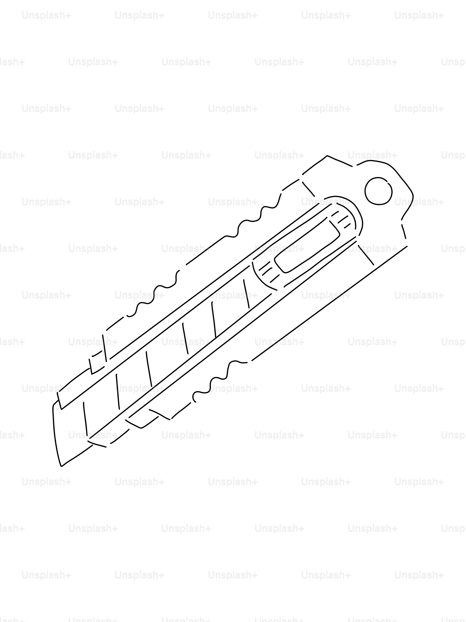 A simple line drawing of a utility knife.