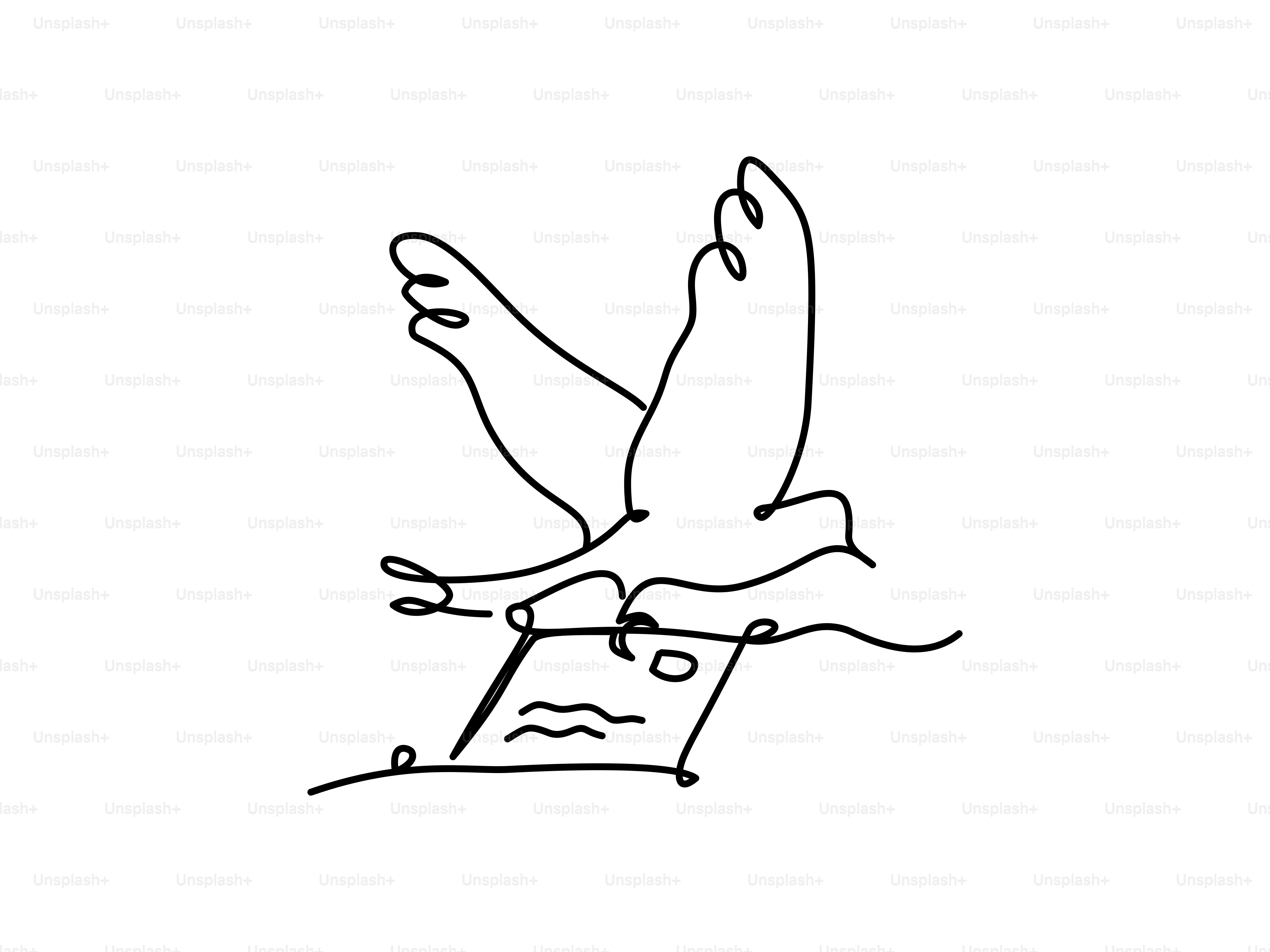 A bird carrying a letter in its beak