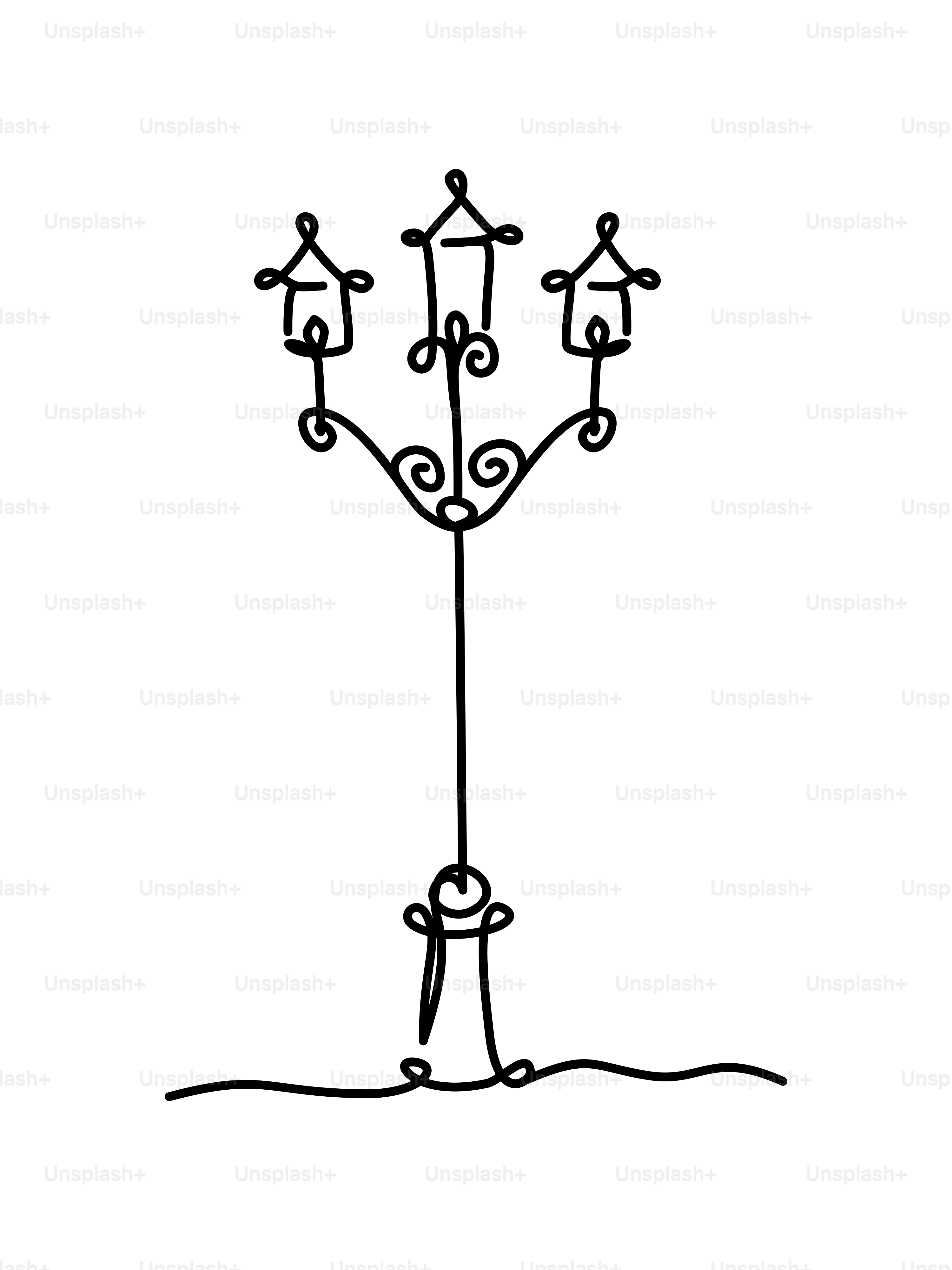 A minimalist drawing of a street lamp