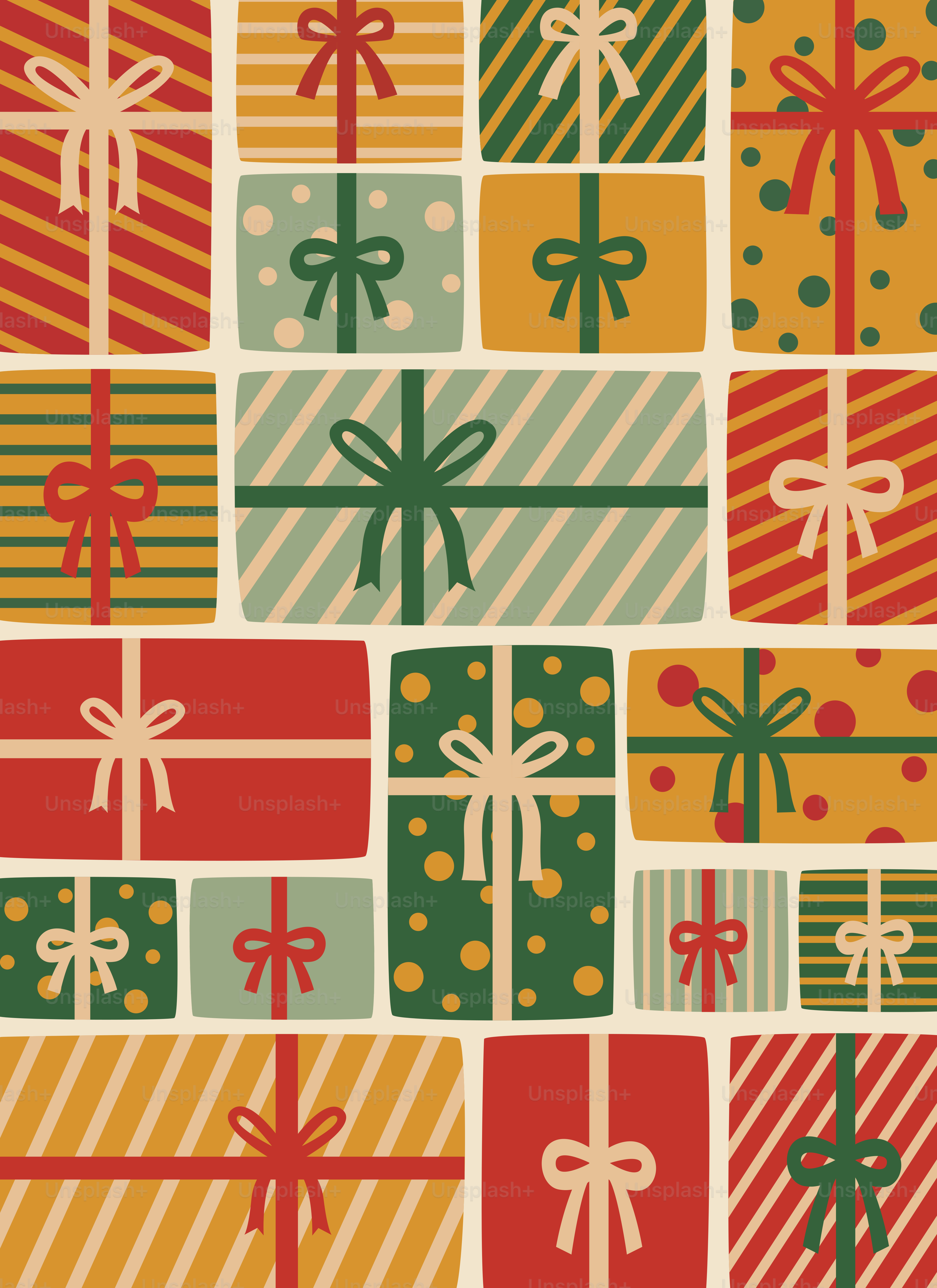 Colorful gift boxes with ribbons and without patterns