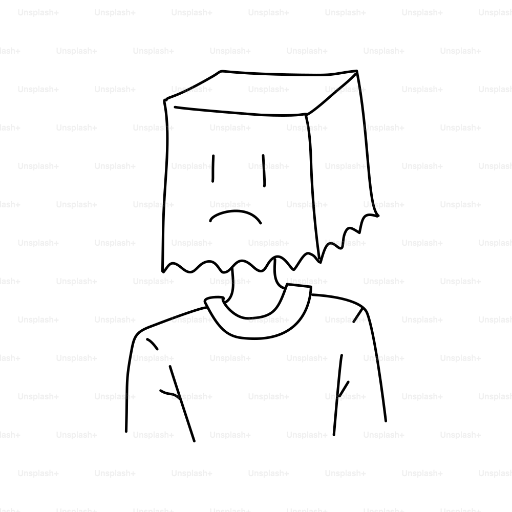 Person with a bag over their head