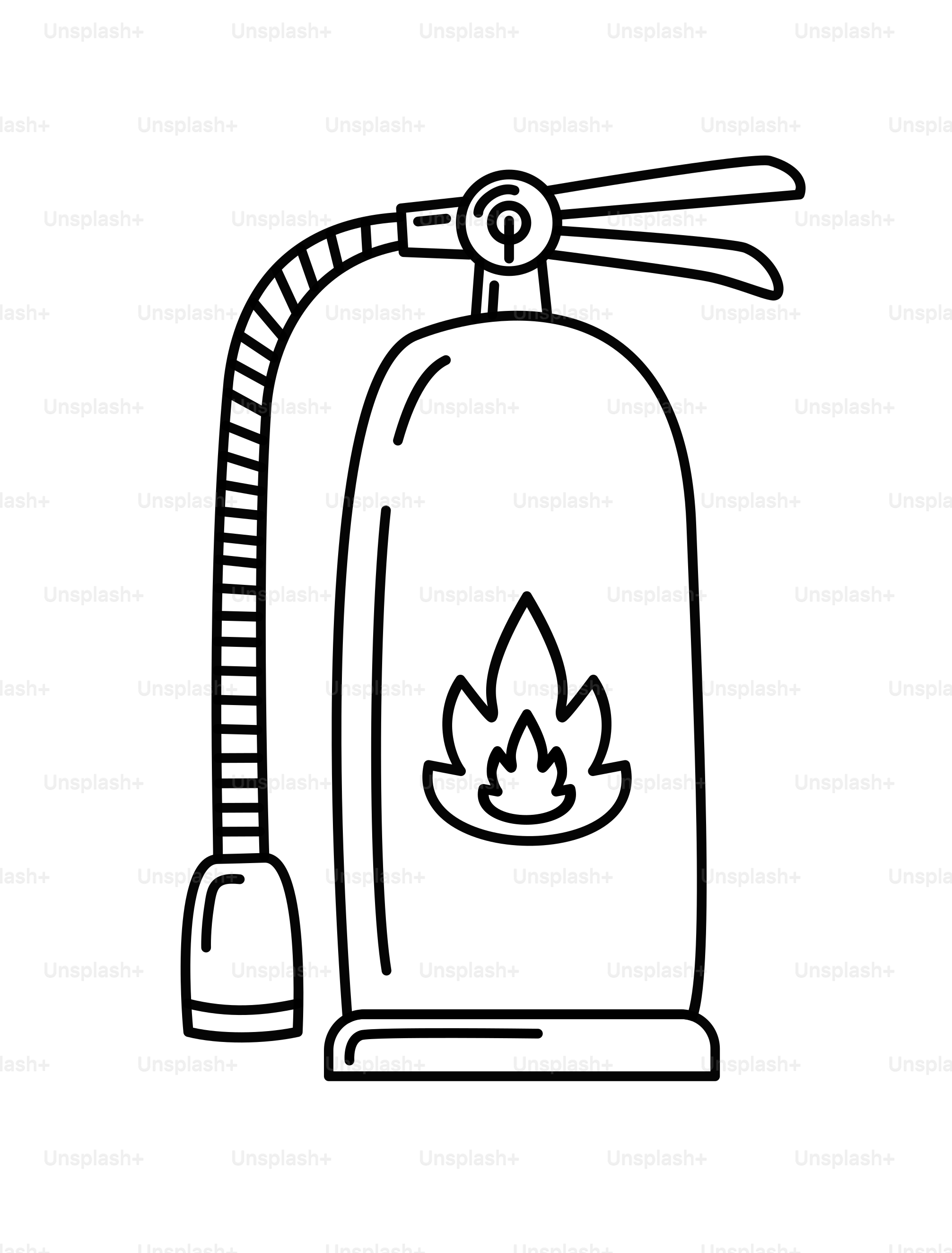 A simple line drawing of a fire extinguisher.