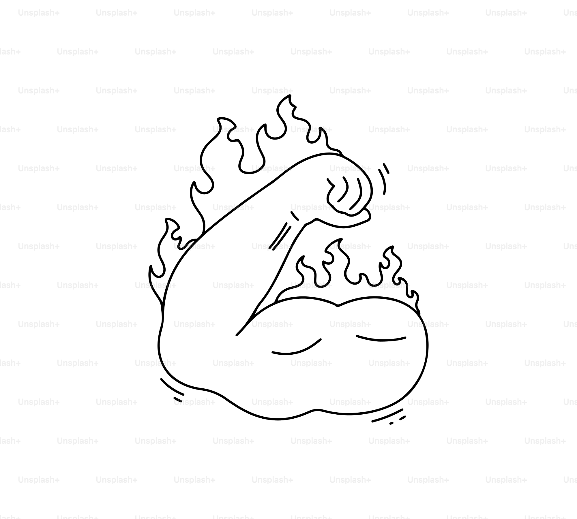 Brazo flexionando con fuego y humo