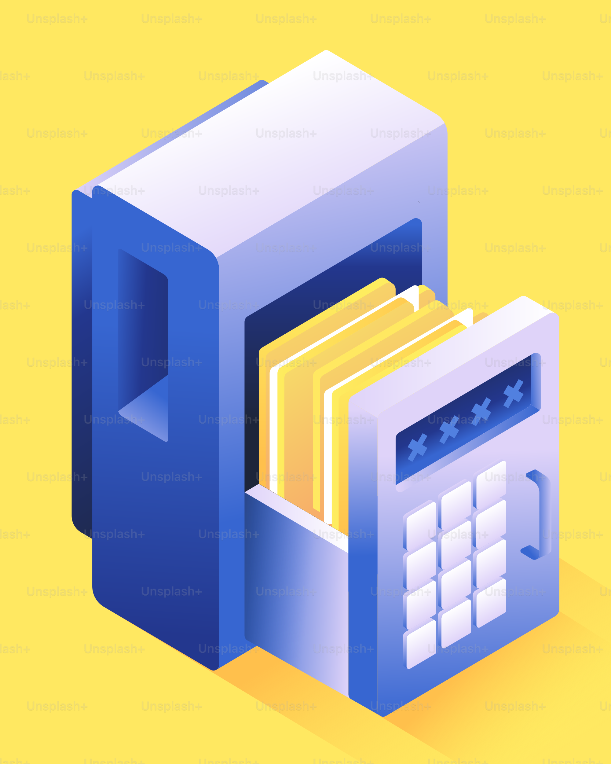 Safe with files and keypad on-screen keypad