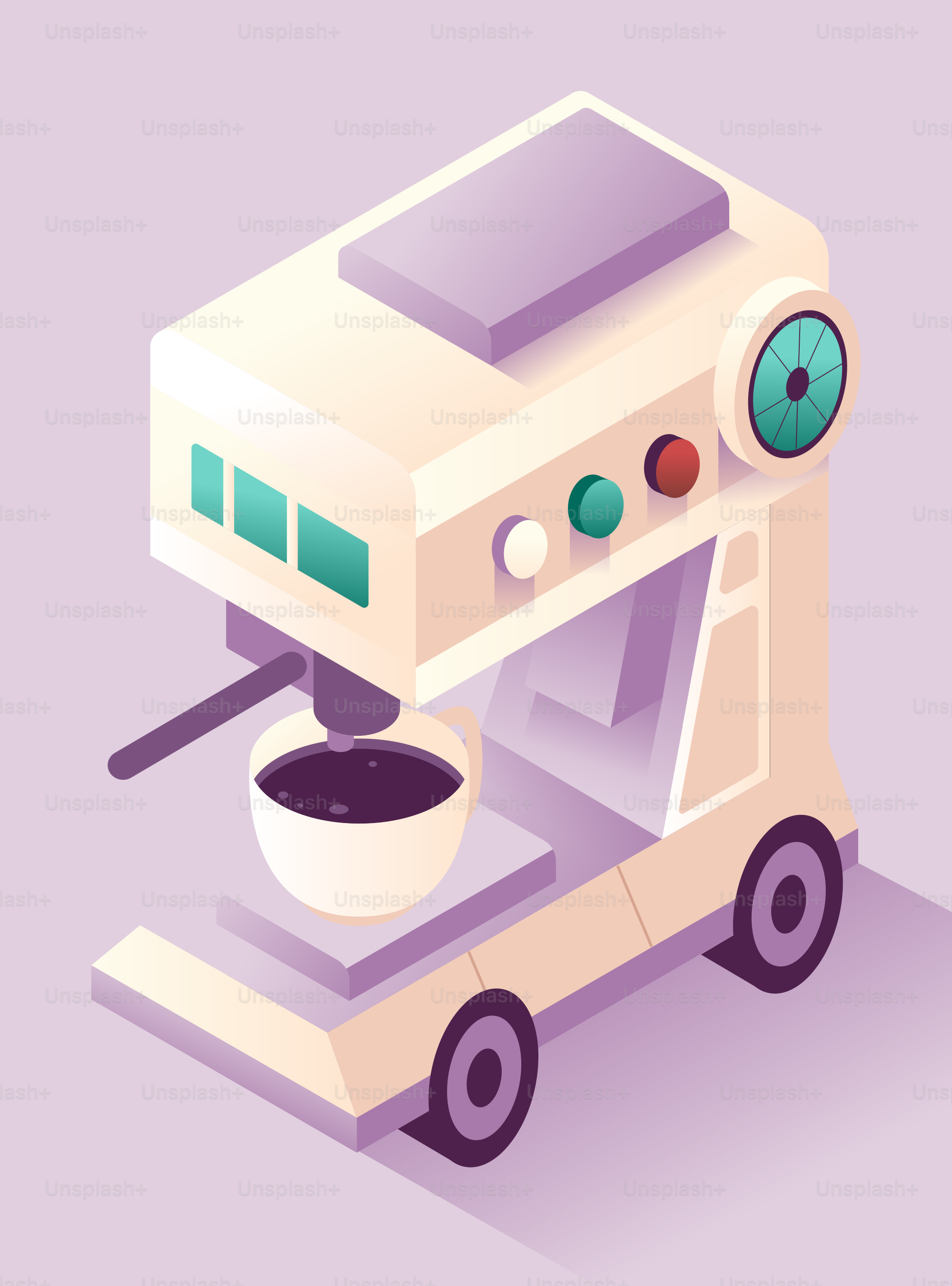 A modern coffee maker brewing a cup of coffee