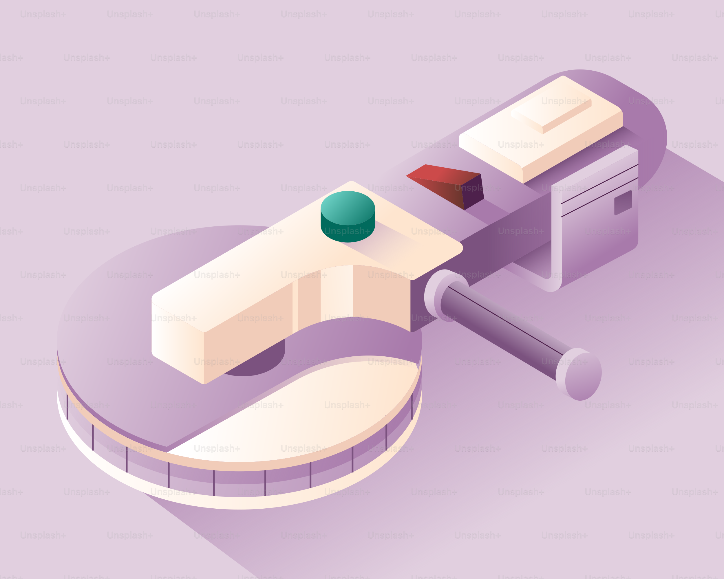 Appareil rétro futuriste avec un bouton vert