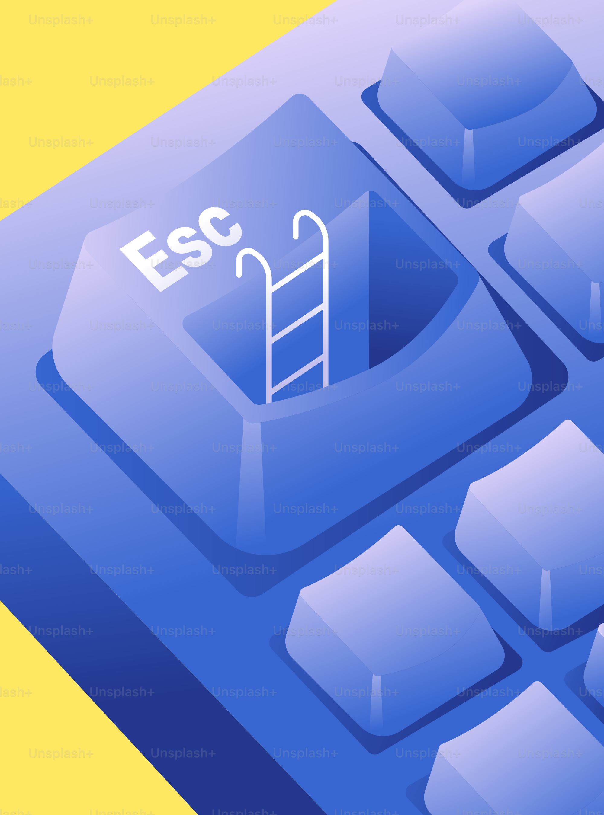 キーボードのエスケープキーとプールへのはしご