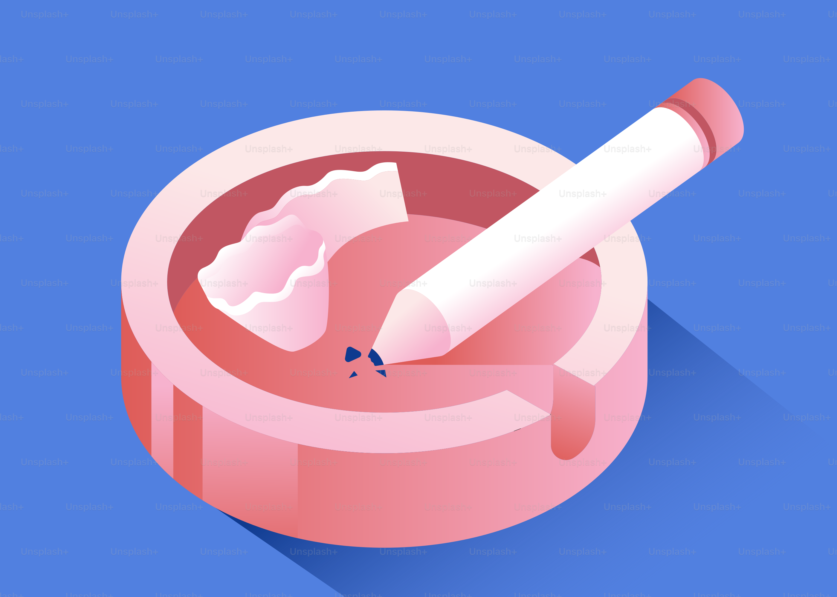 Pencil sharpening in a pink ashtray