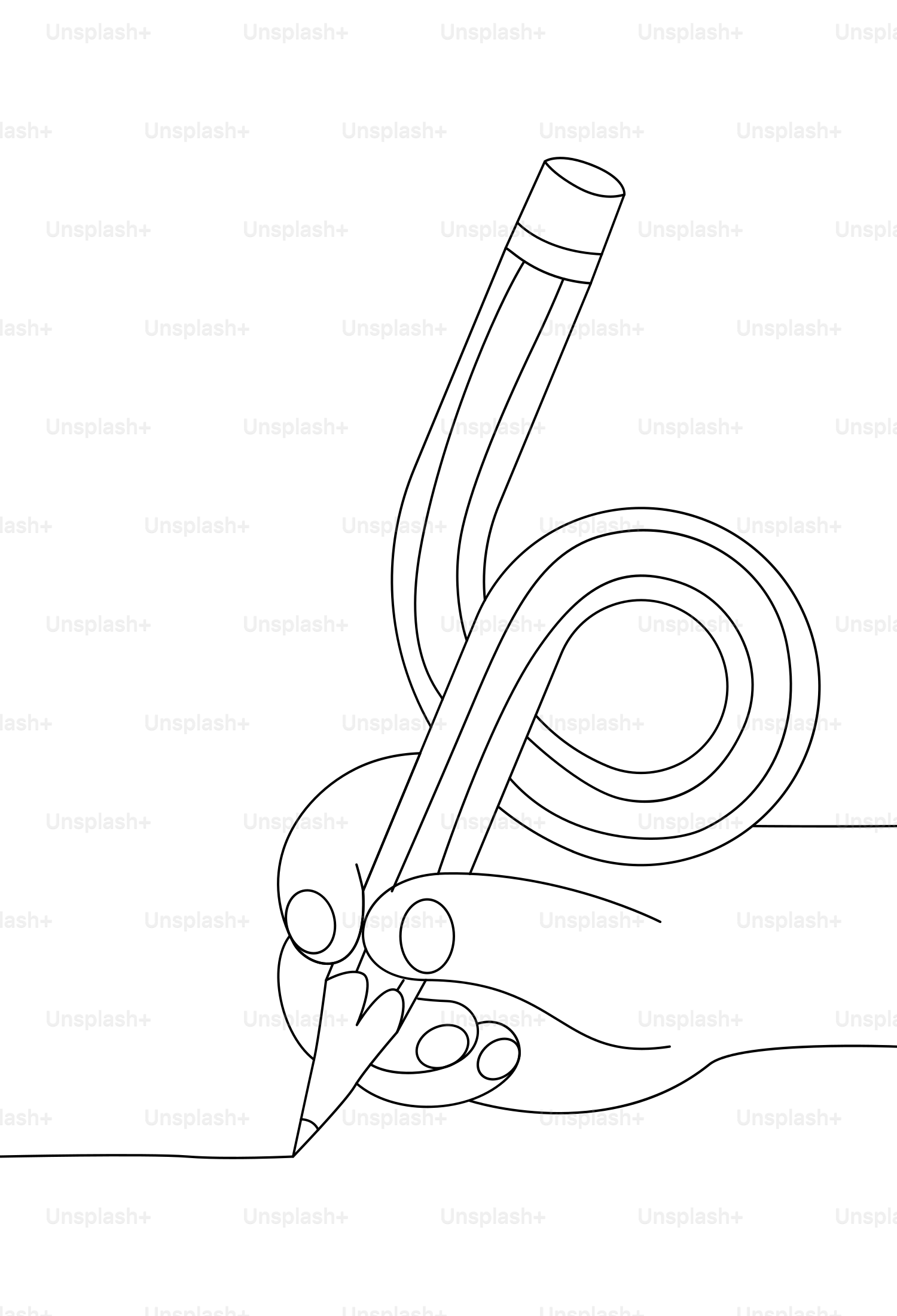 Hand drawing with a flexible pencil