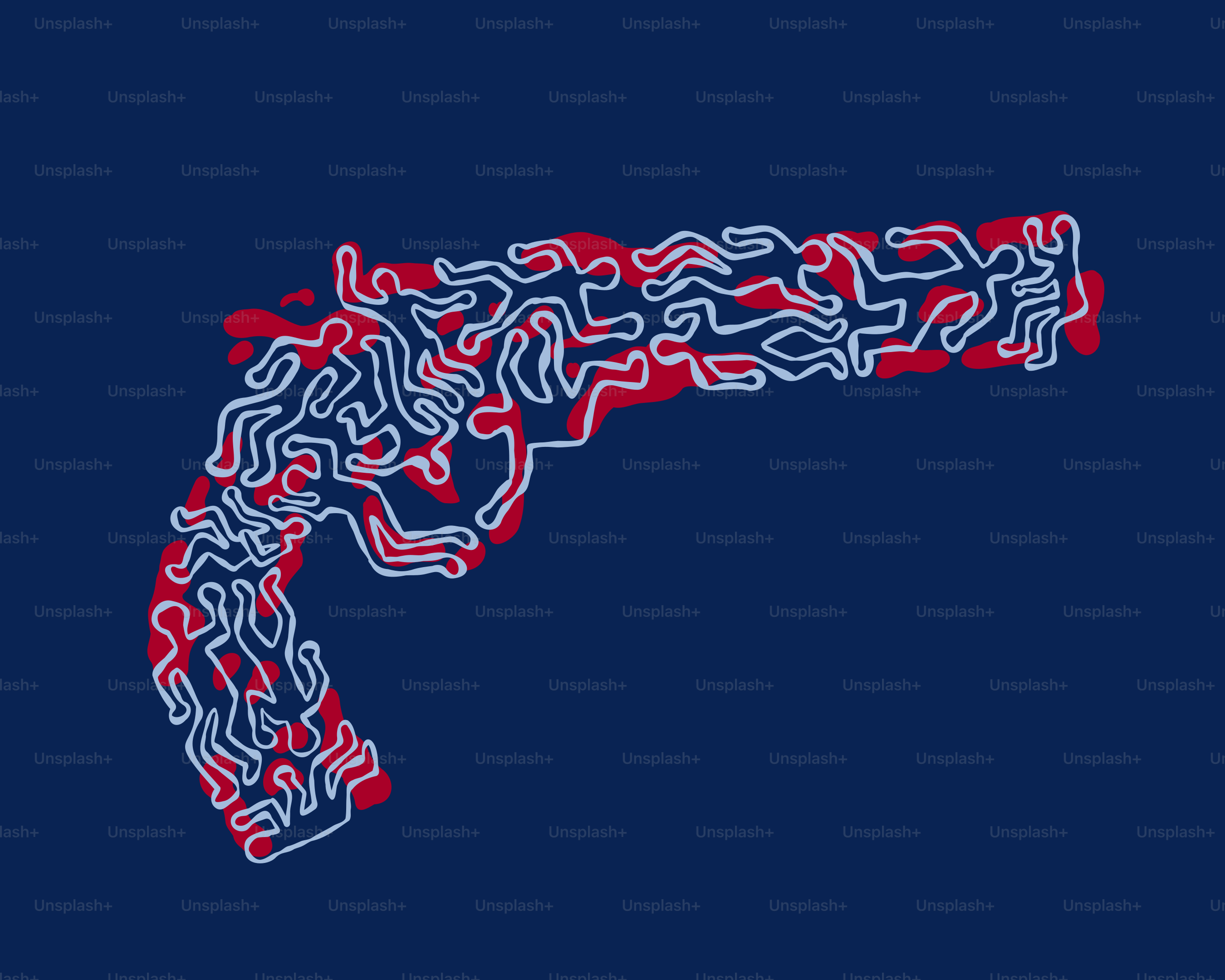 Gun shape made of stylized human figures