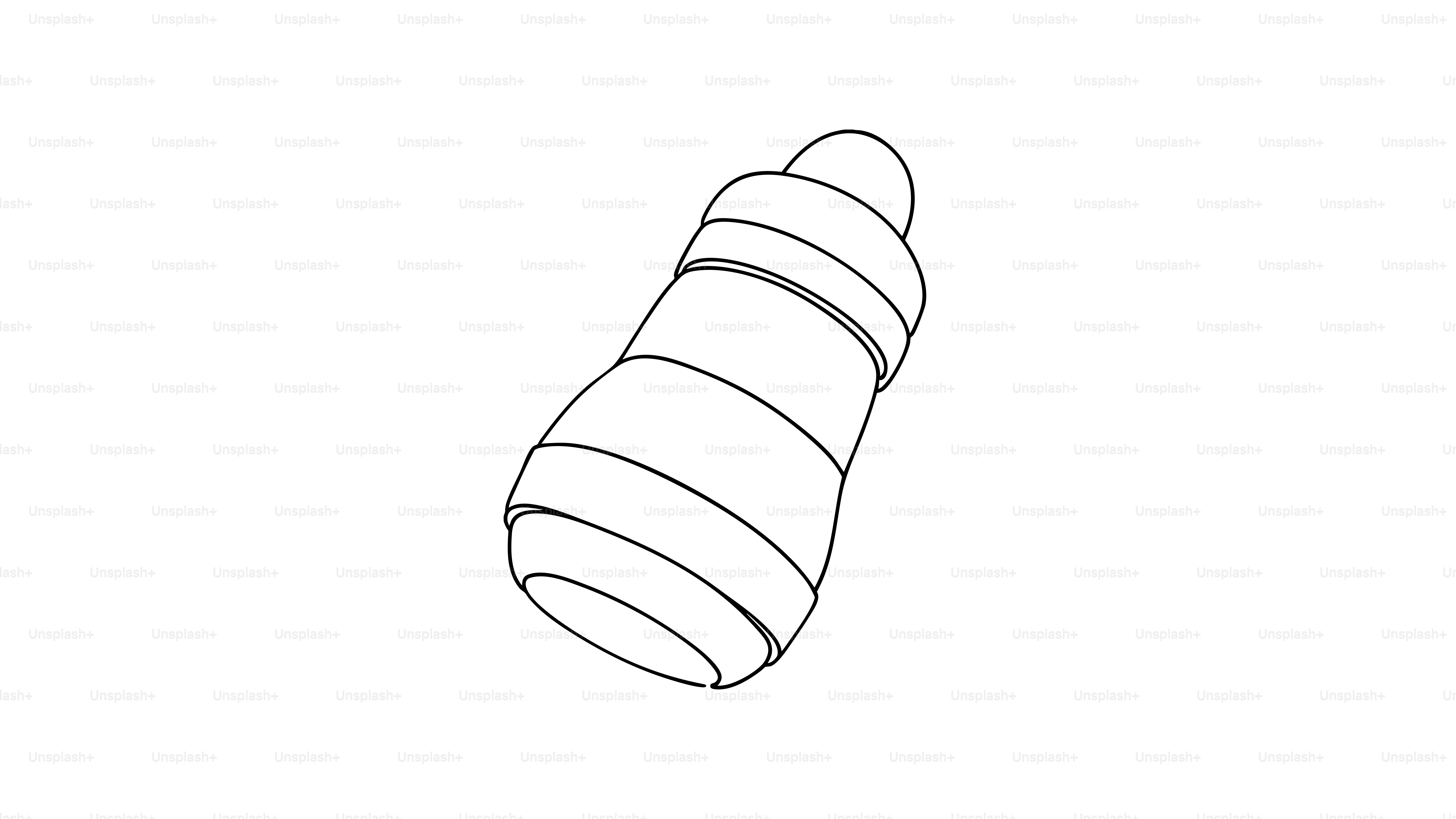 A simple line drawing of a baby bottle