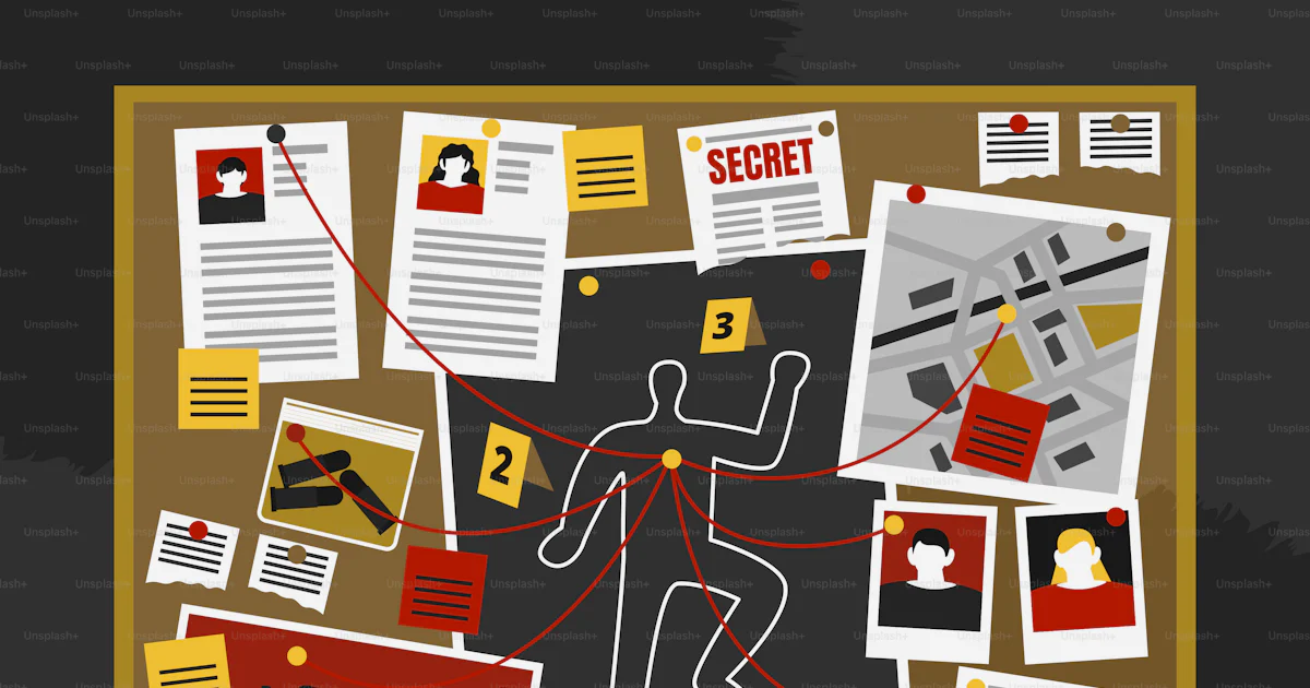 Crime investigation board with evidence and map. vector – Illustration ...