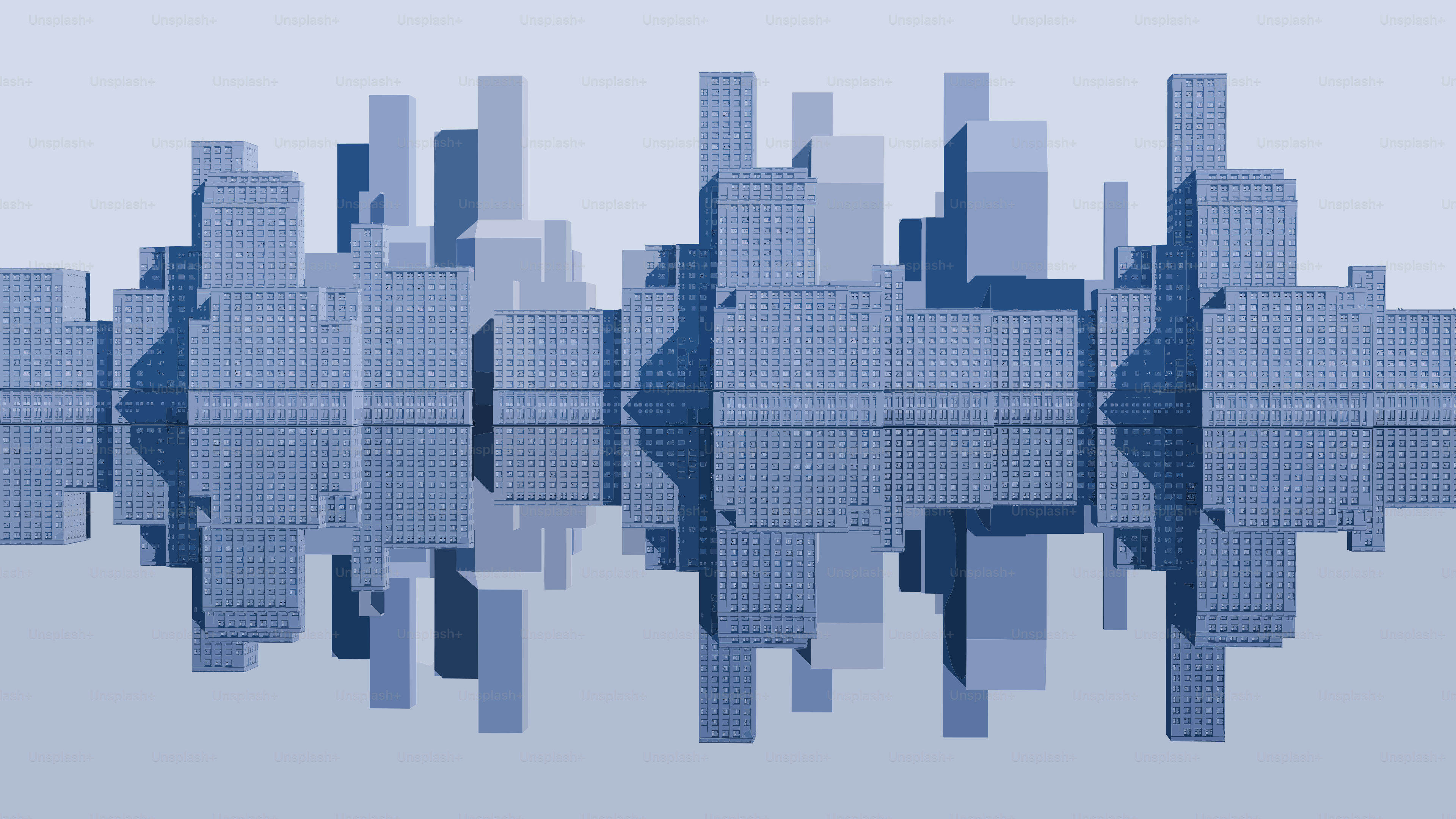 Reflexión abstracta del paisaje urbano en la superficie del agua