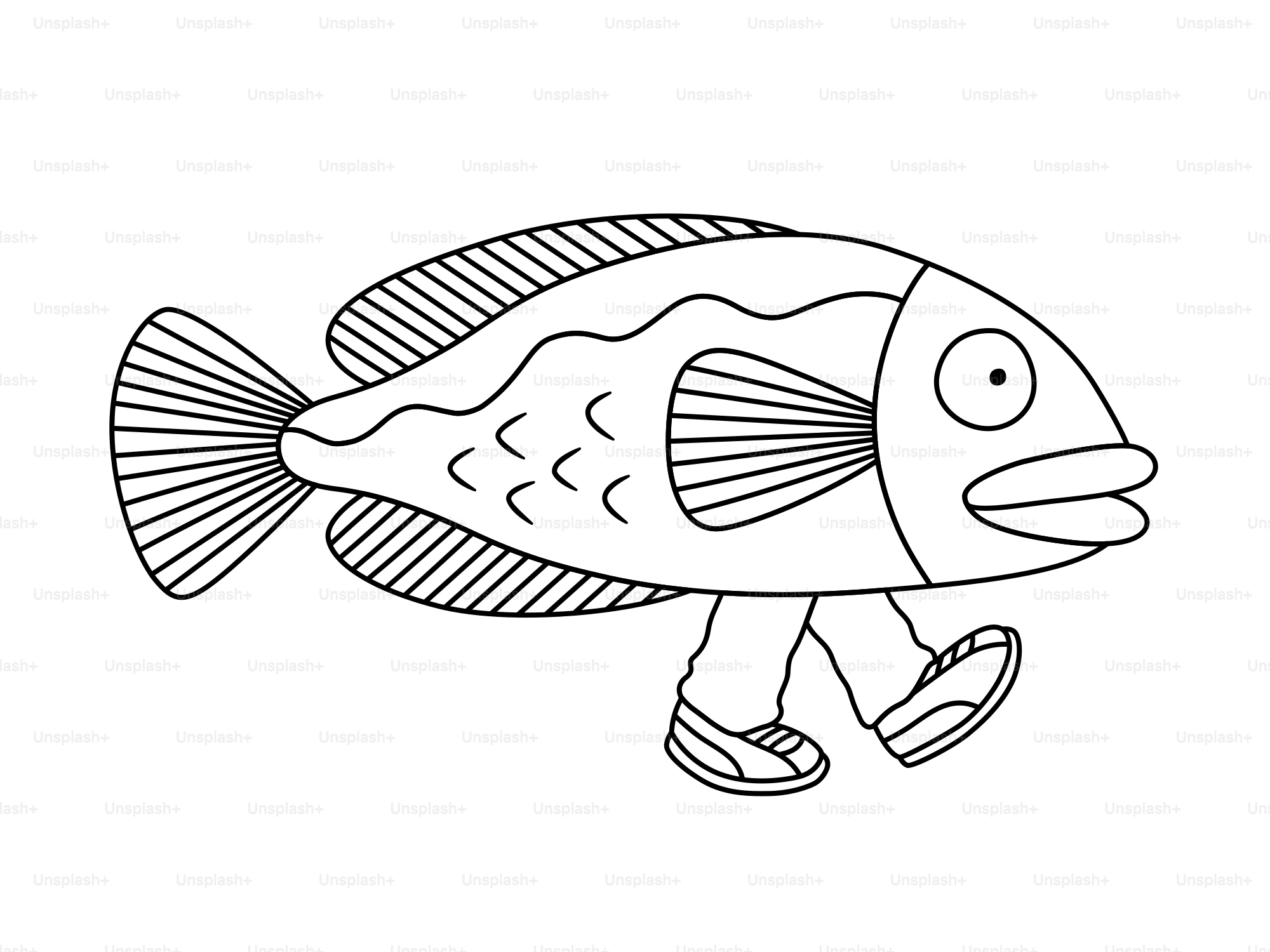 Un poisson de dessin animé avec des pattes qui marchent vectoriel – Image  de Art sur Unsplash, image size:3000x2250