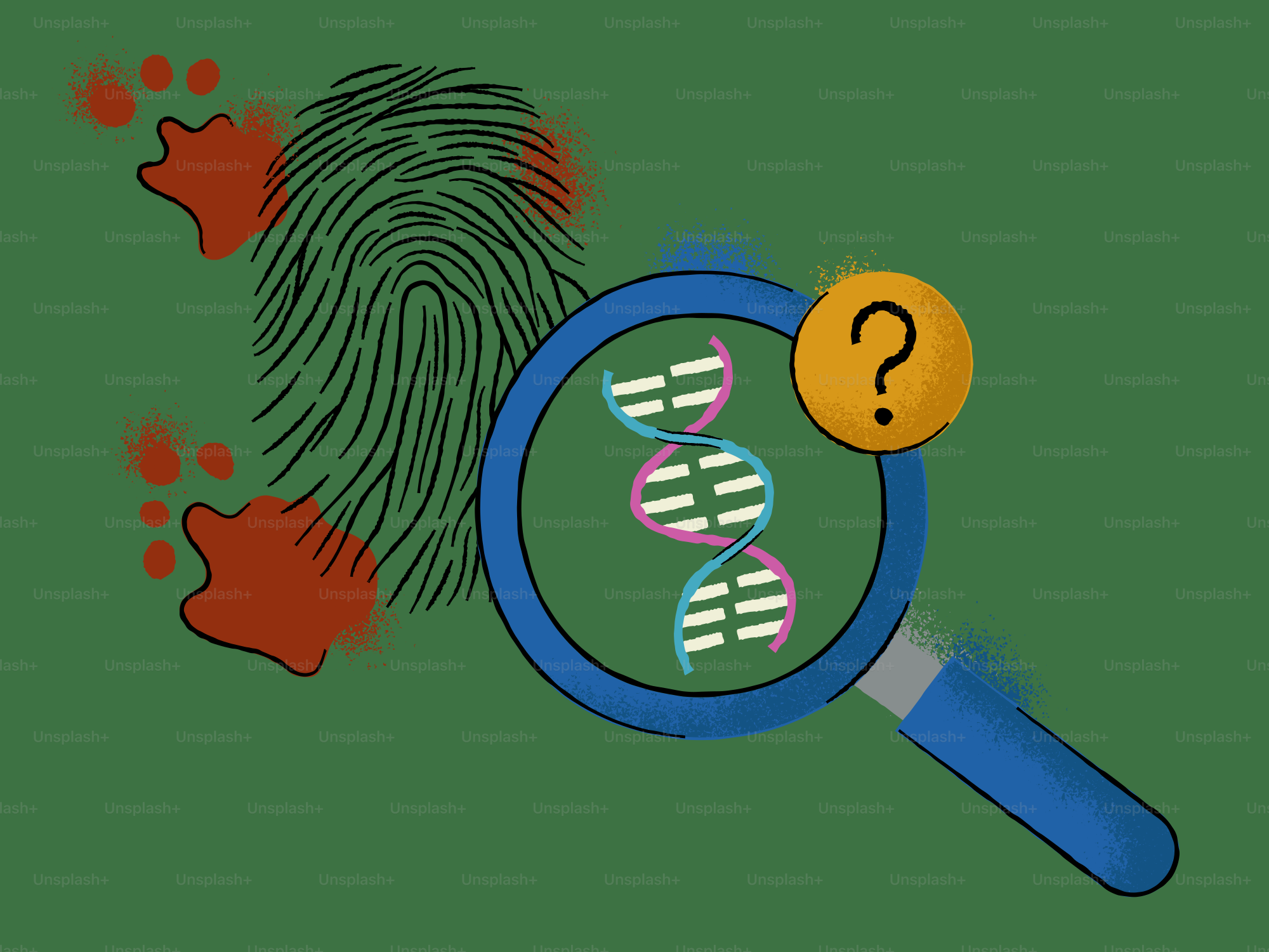 Fingerabdruck und DNA-Beweise unter der Lupe