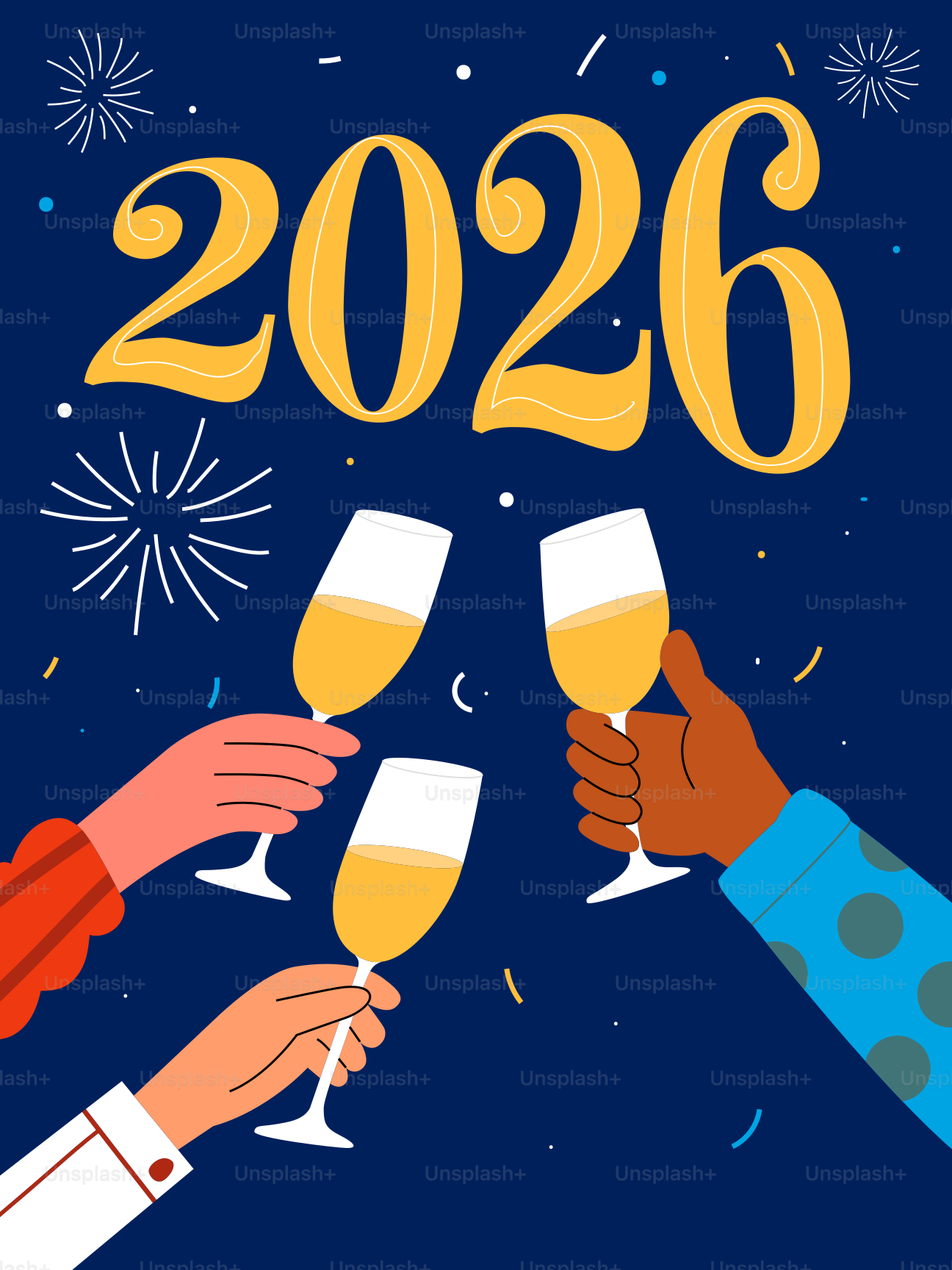 Les gens portant un toast au champagne pour l’année 2026