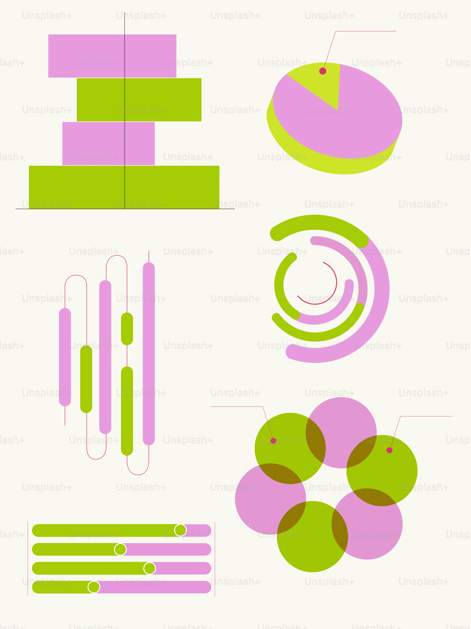 Collection of colorful abstract infographic elements.