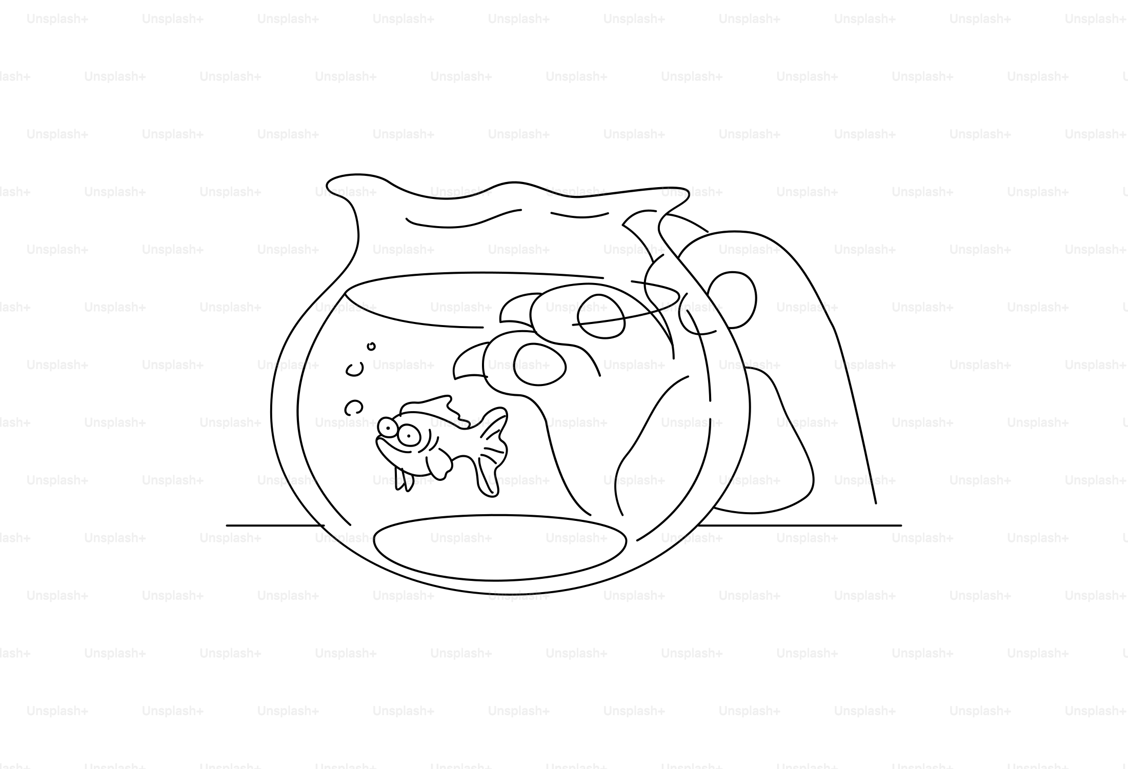 A hand reaching into a fishbowl with a goldfish.