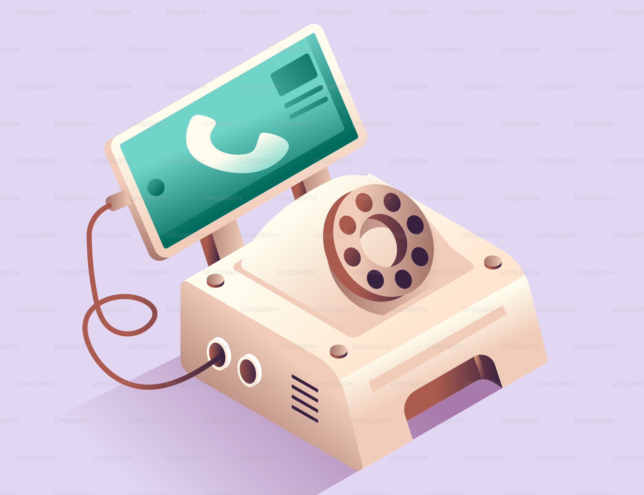 Retro telephone with modern smartphone screen