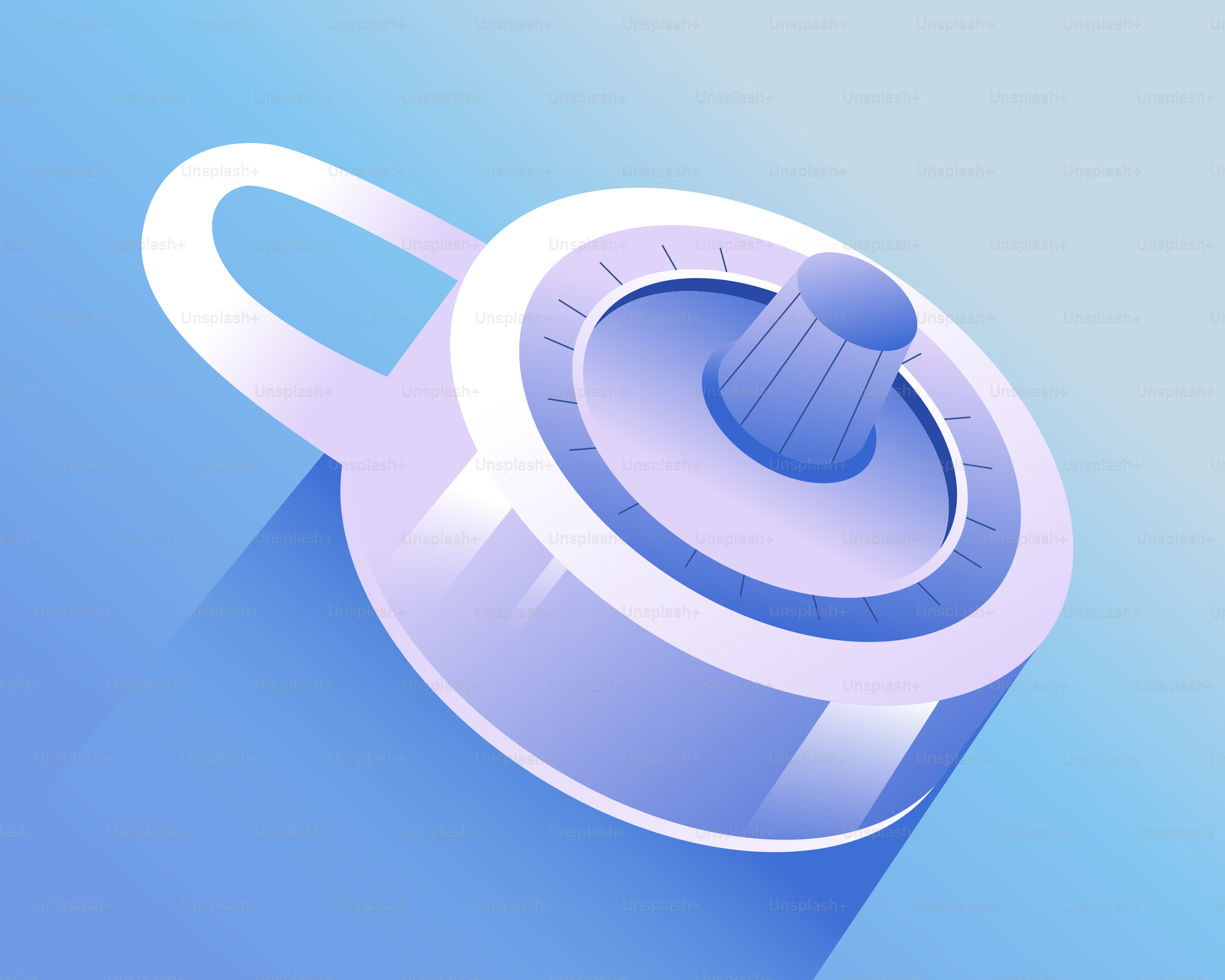 Uma fechadura de combinação estilizada sobre fundo azul