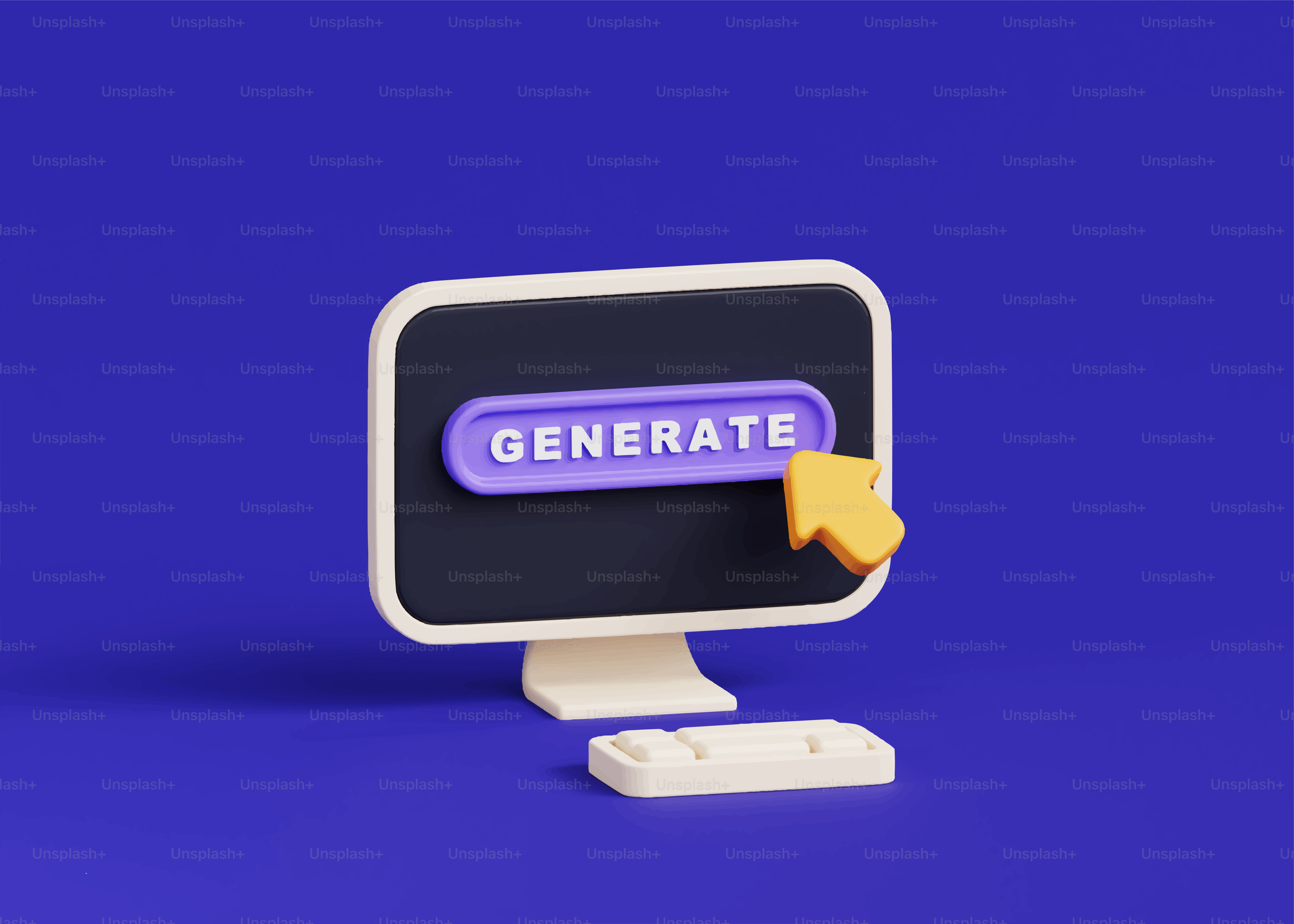 Computer screen with generate button and cursor.