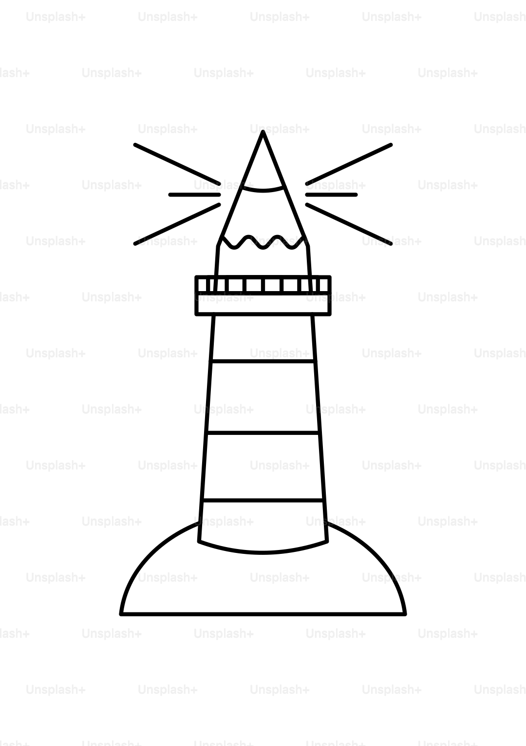 Stylized lighthouse with a pencil tip