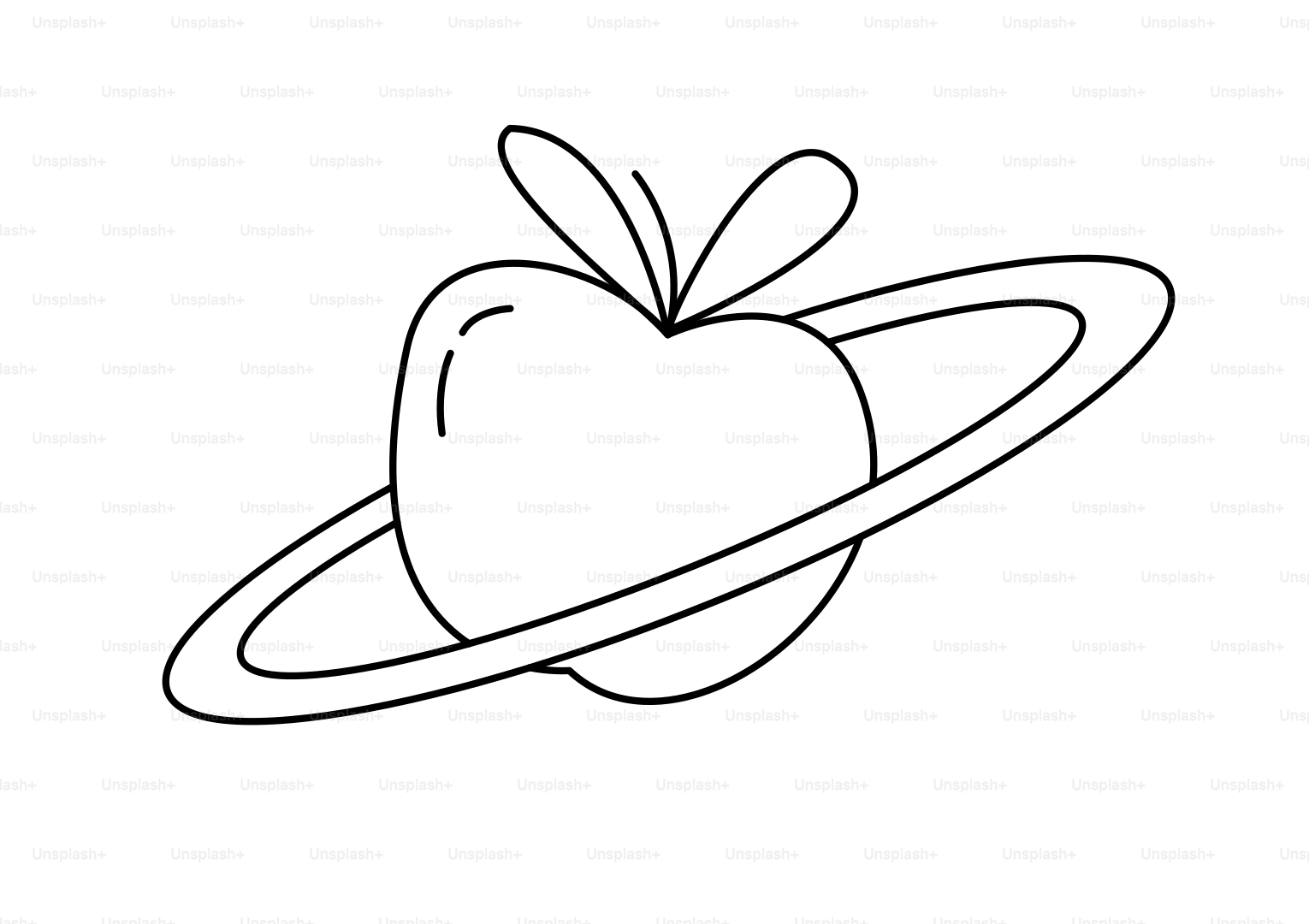 An apple with a ring around it