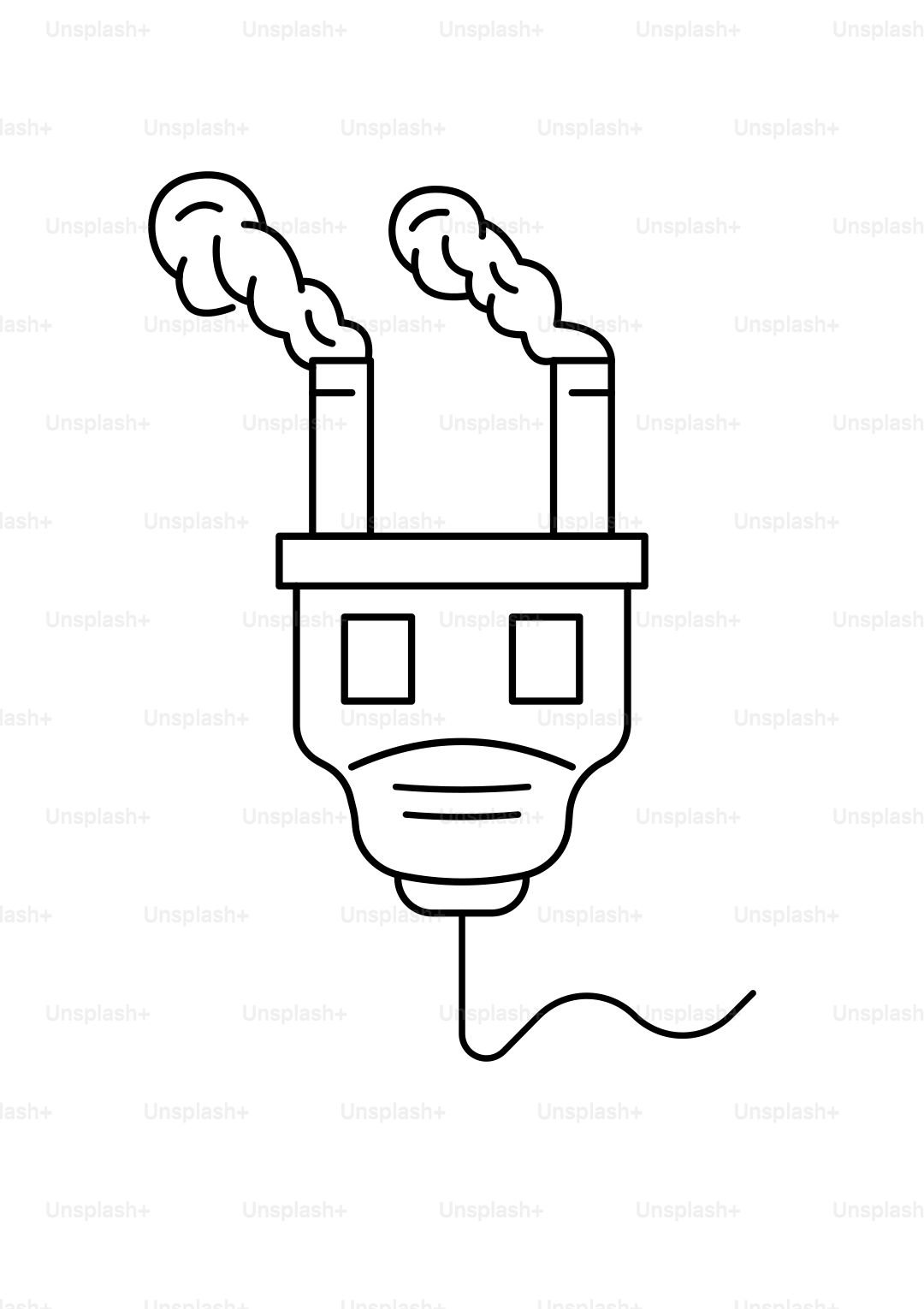 Electrical plug emitting smoke like a factory