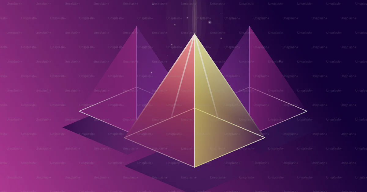 Purple Inverted Pyramid Three geometric pyramids on purple background vector – Abstract Image ...