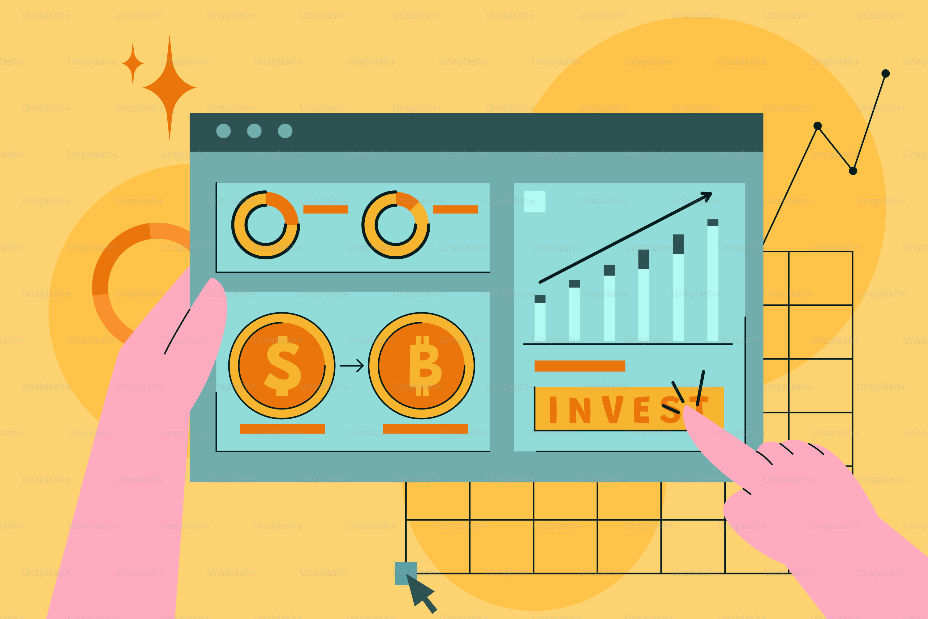 Manos interactuando con un tablero financiero que muestra inversiones.