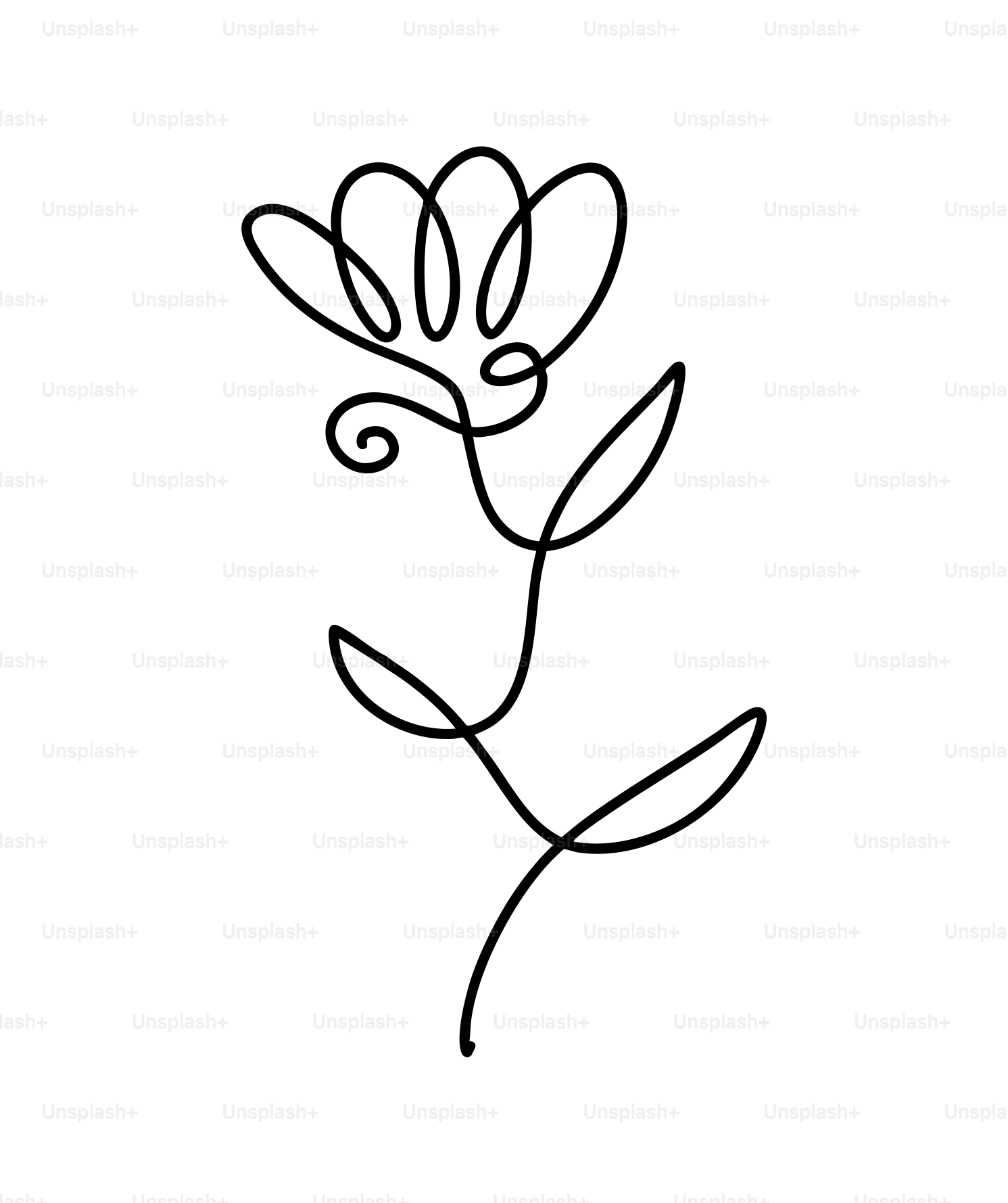 Minimalist single line drawing of a flower