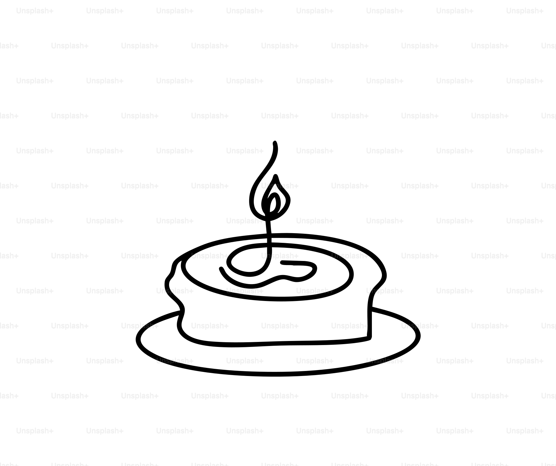 Uma imagem em preto e branco de uma vela em um prato vetor – Imagem grátis  na Unsplash, image size:3000x2514