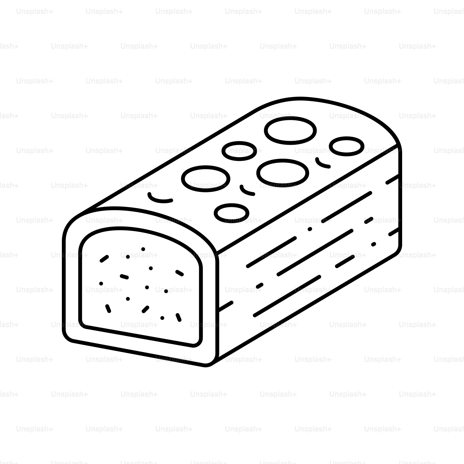 Loaf of bread with holes on top