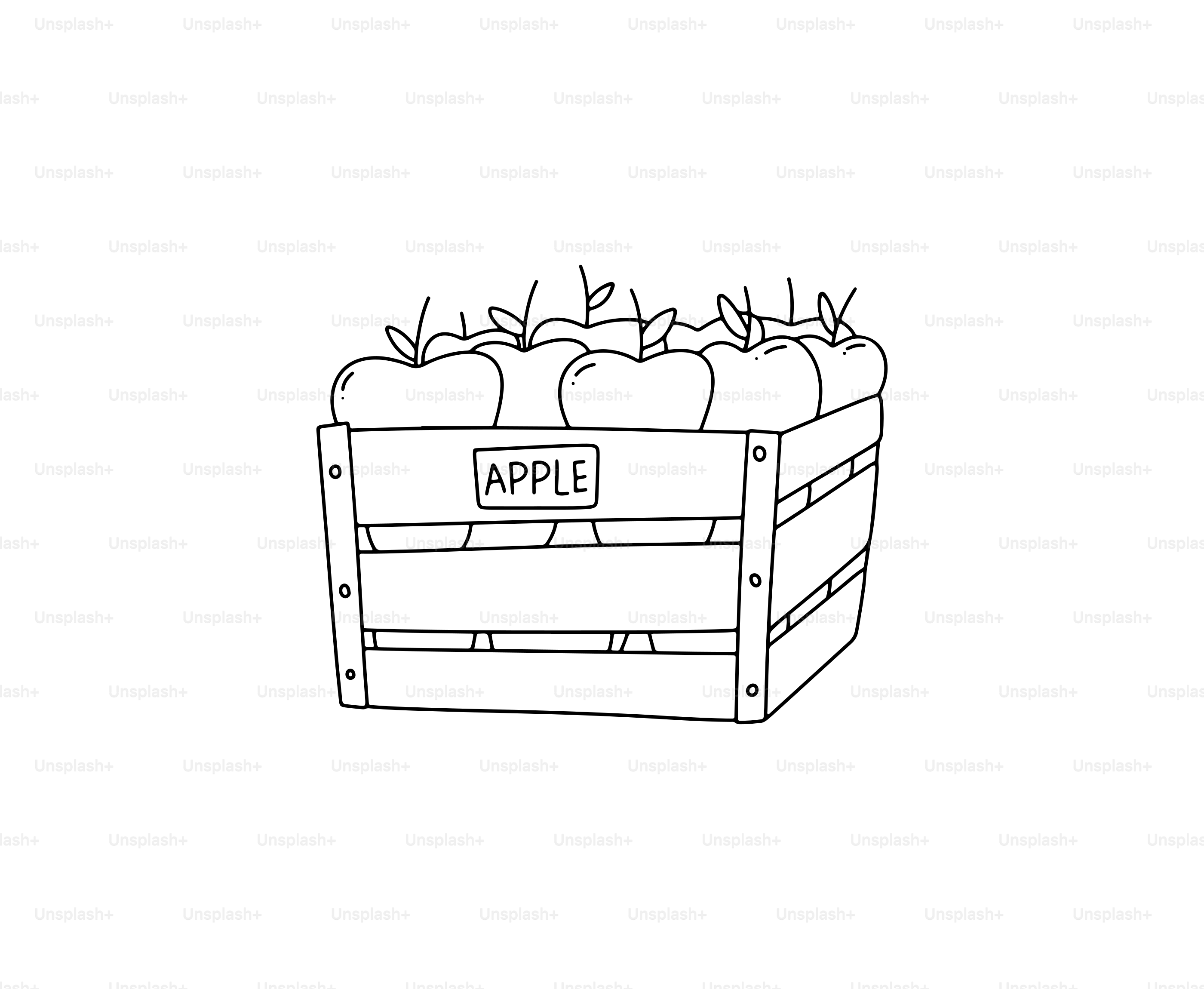 Crate full of apples with label