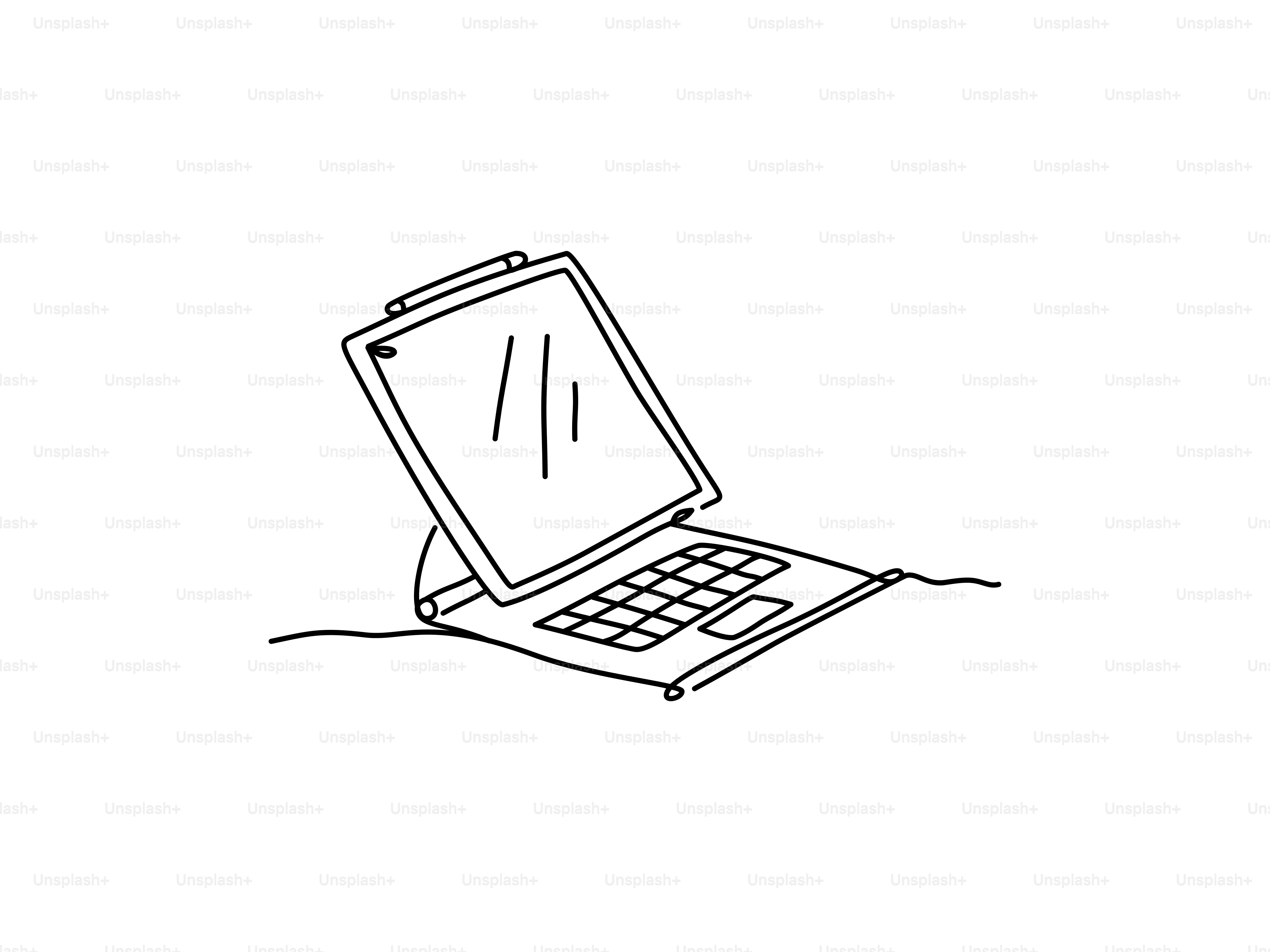 Open laptop with keyboard and screen