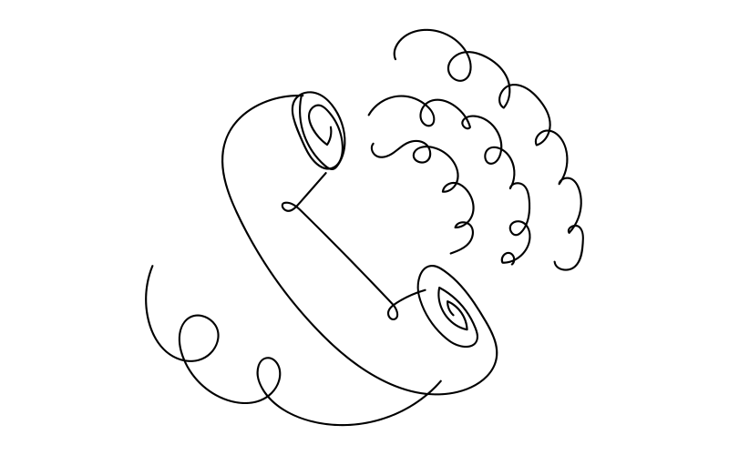 Un dessin en ligne continu d’un téléphone qui sonne