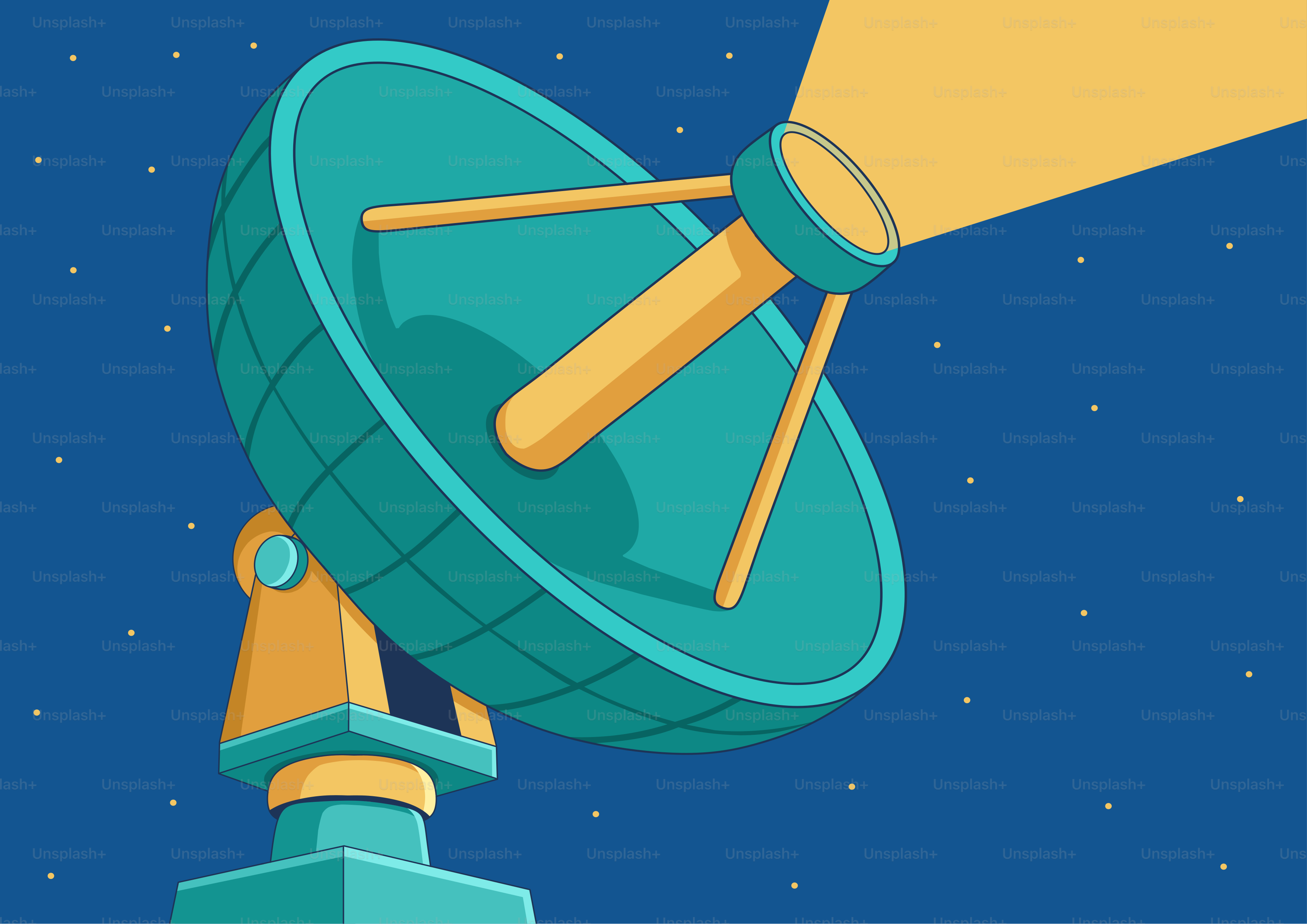 A satellite dish broadcasting a signal