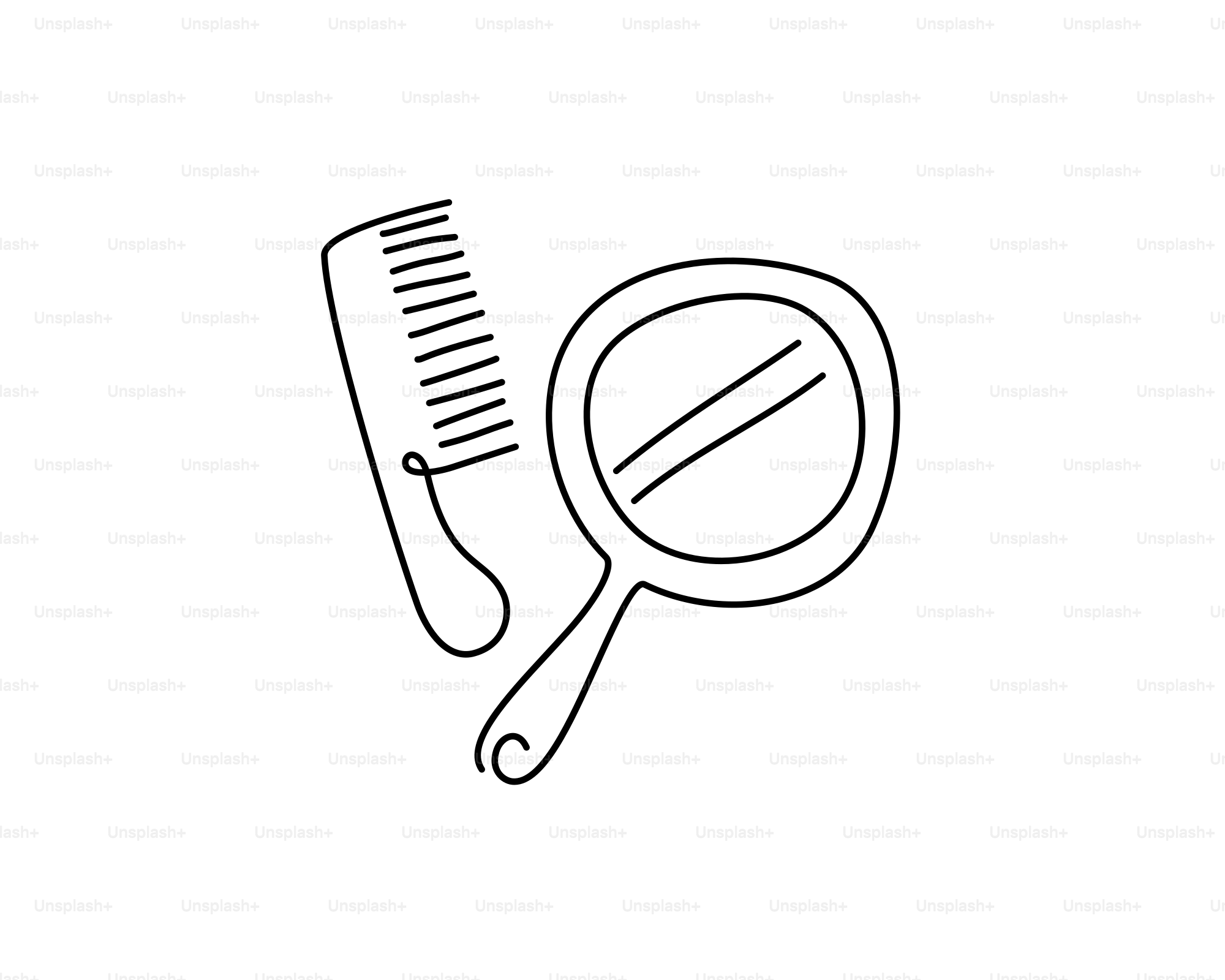 Ein Kamm und ein Handspiegel