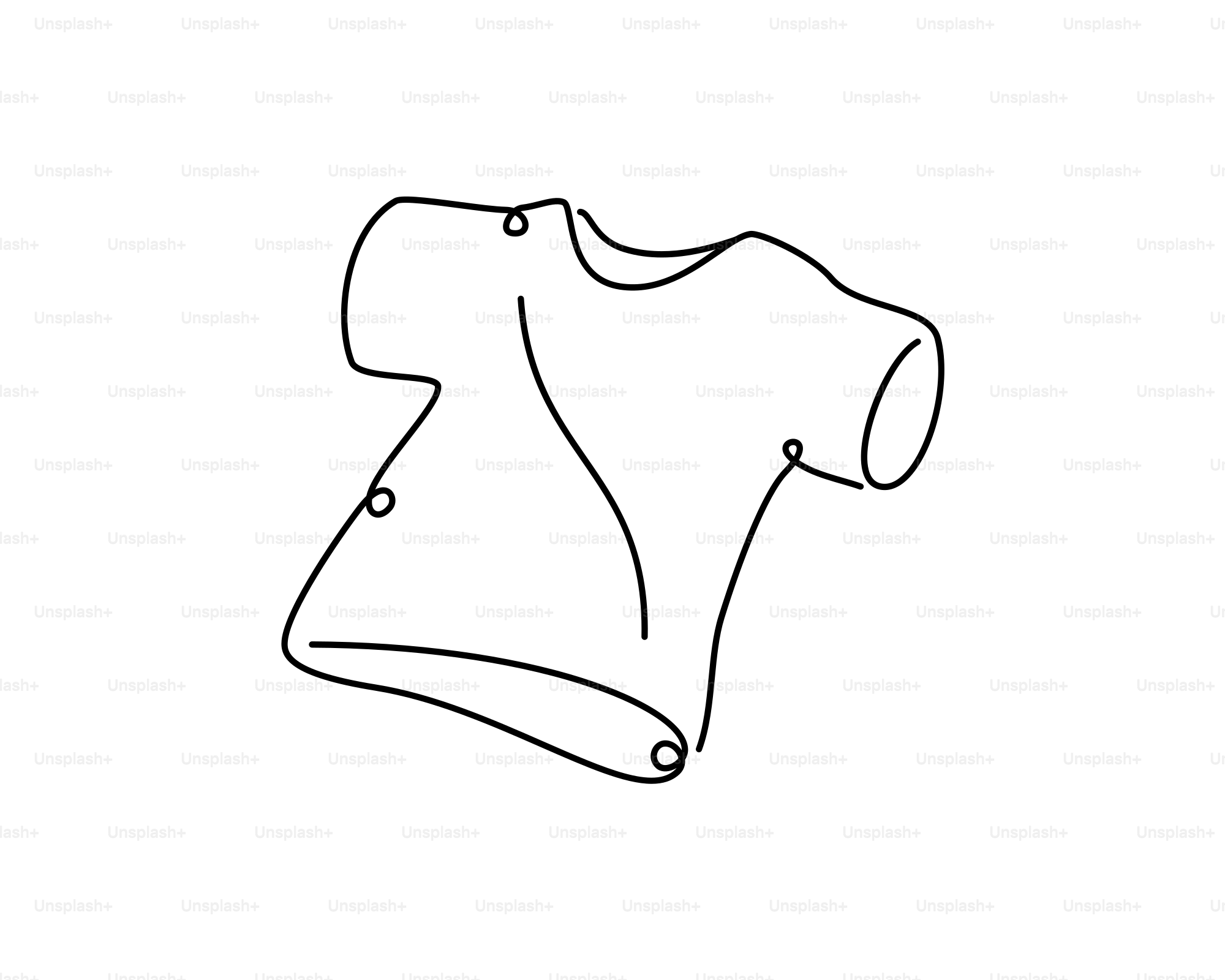 A minimalist line drawing of a t-shirt