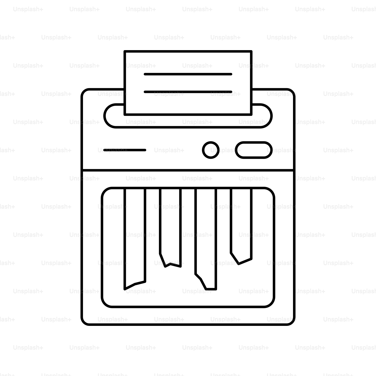 Document shredder with shredded paper inside