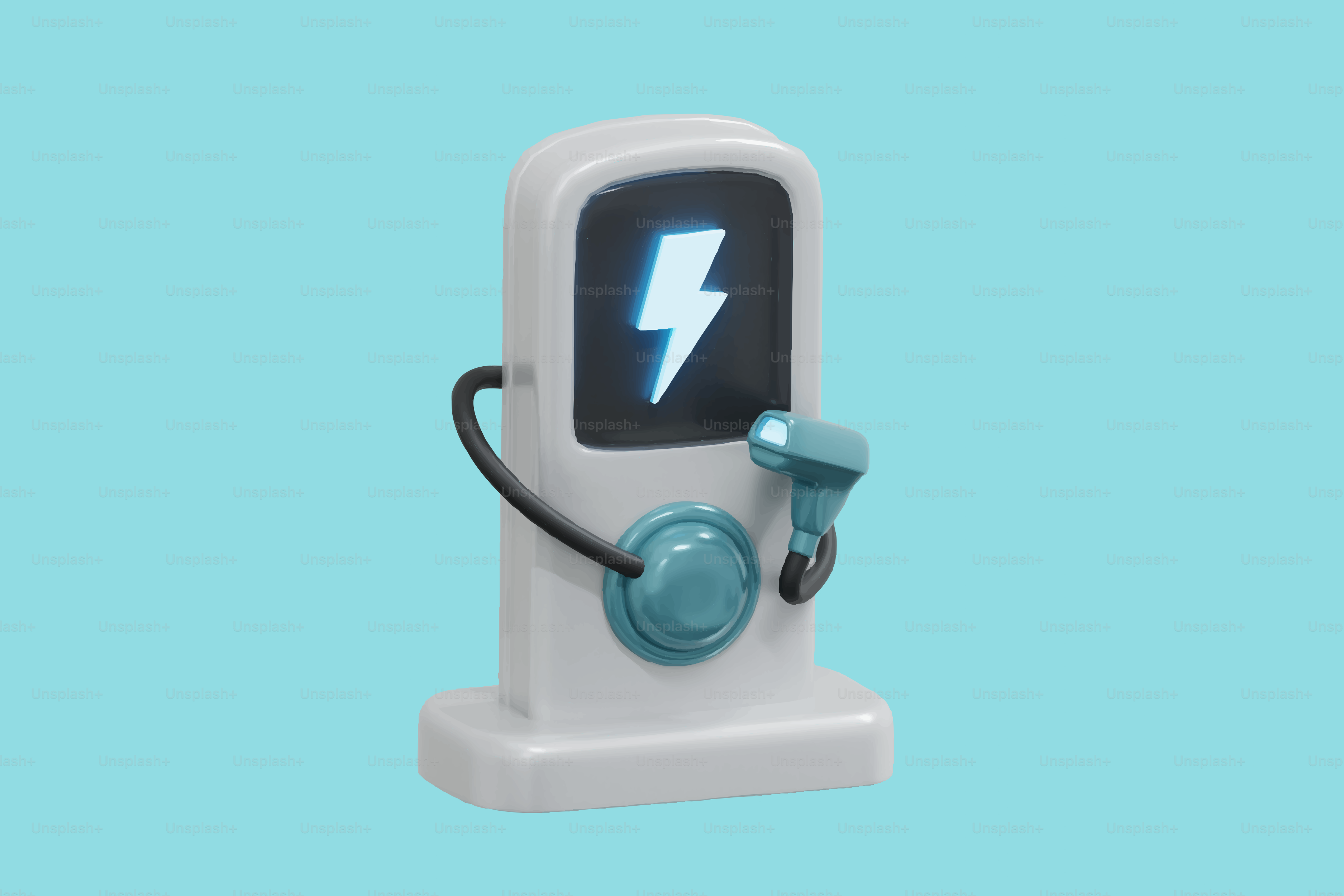 Borne de recharge pour voiture électrique avec symbole de l’éclair