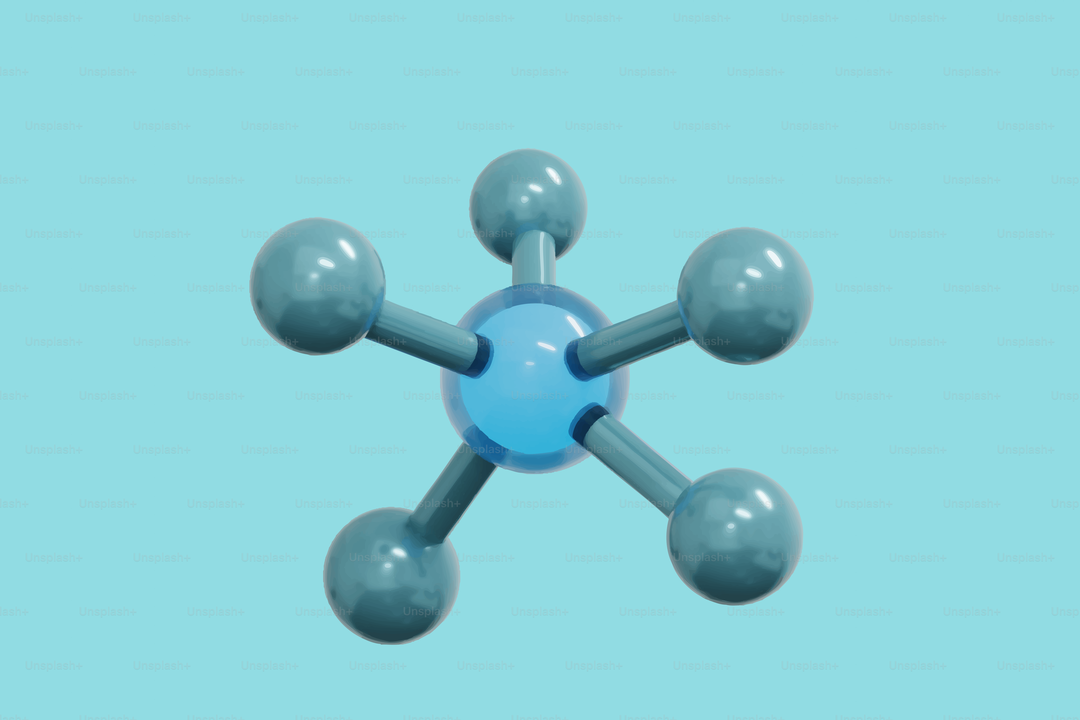 Abstract molecular structure on a blue background