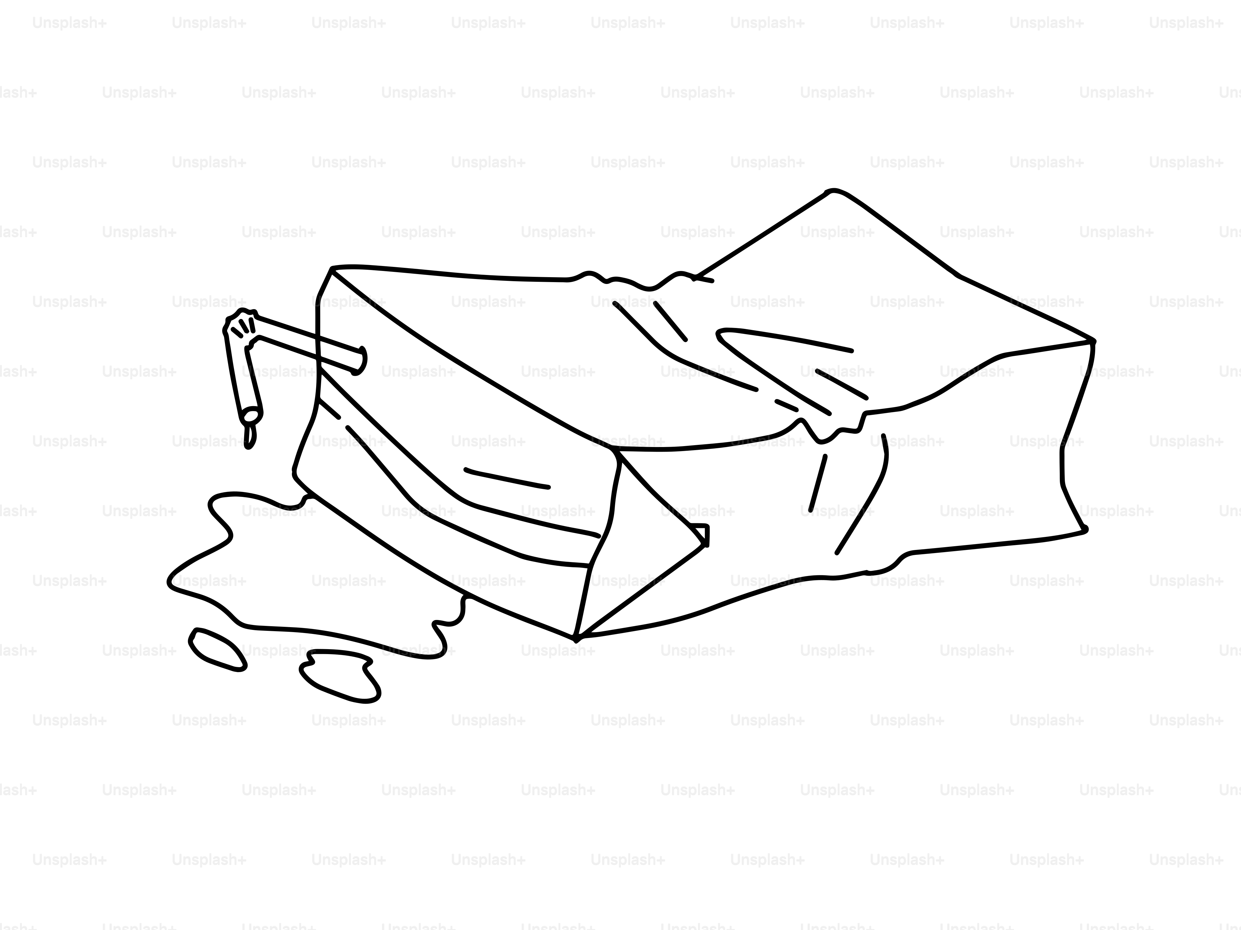 구겨진 가방에서 액체가 새고 있어 벡터 – Unsplash의 그림 이미지, image size:3000x2250